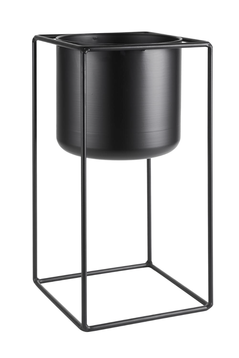 Opsats med potte - Cube black