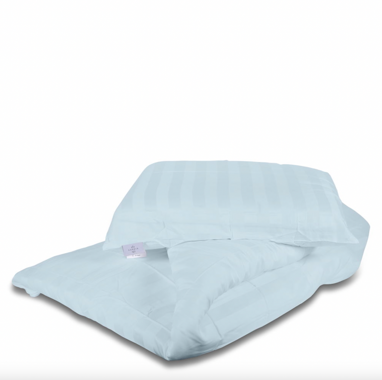 Bambus satin sengesæt, Lys blå 140x200 - 63x60