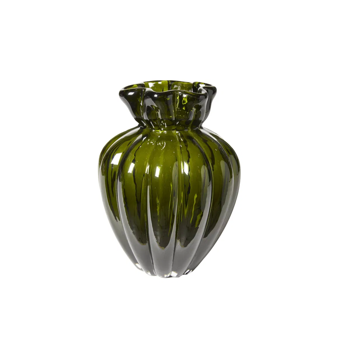 Vase Justine green - Mundblæst