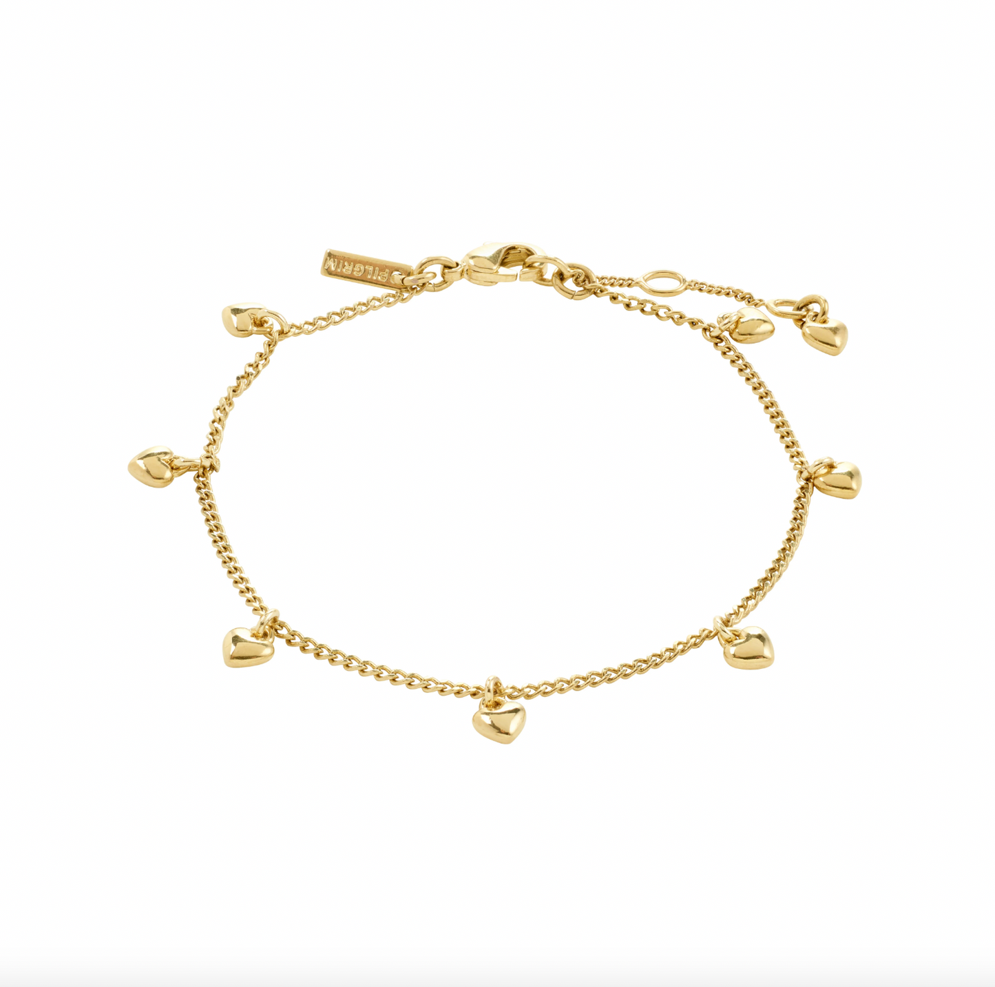 Armbånd med hjerter - forgyldt