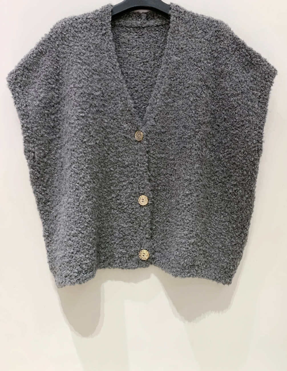 Cardigan med kort ærmer - Grey