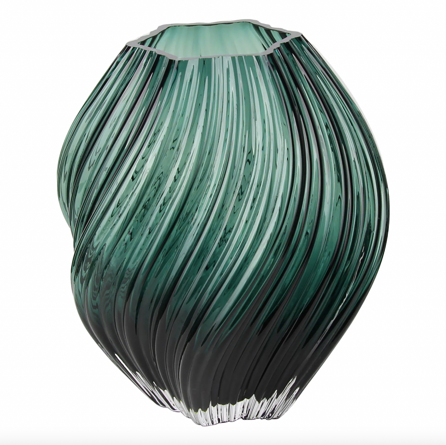 Vase grøn - Mundblæst glas