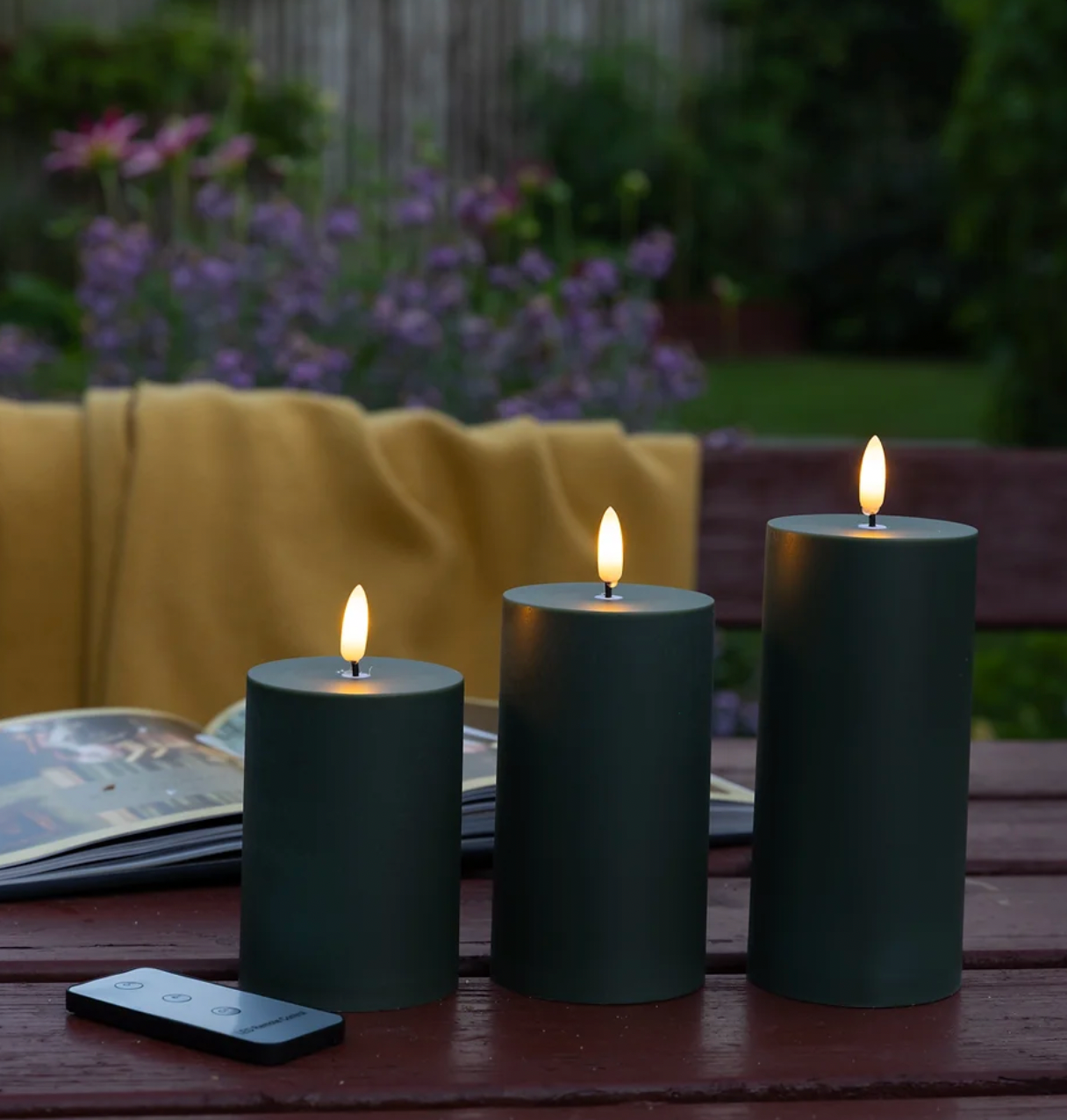 LED Udendørs Bloklys sæt af 3 stk – Grøn