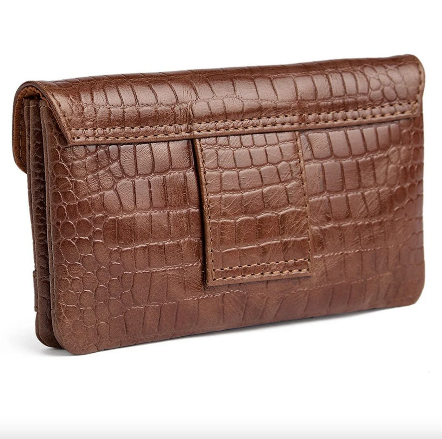 Pung croco i skind - Cognac