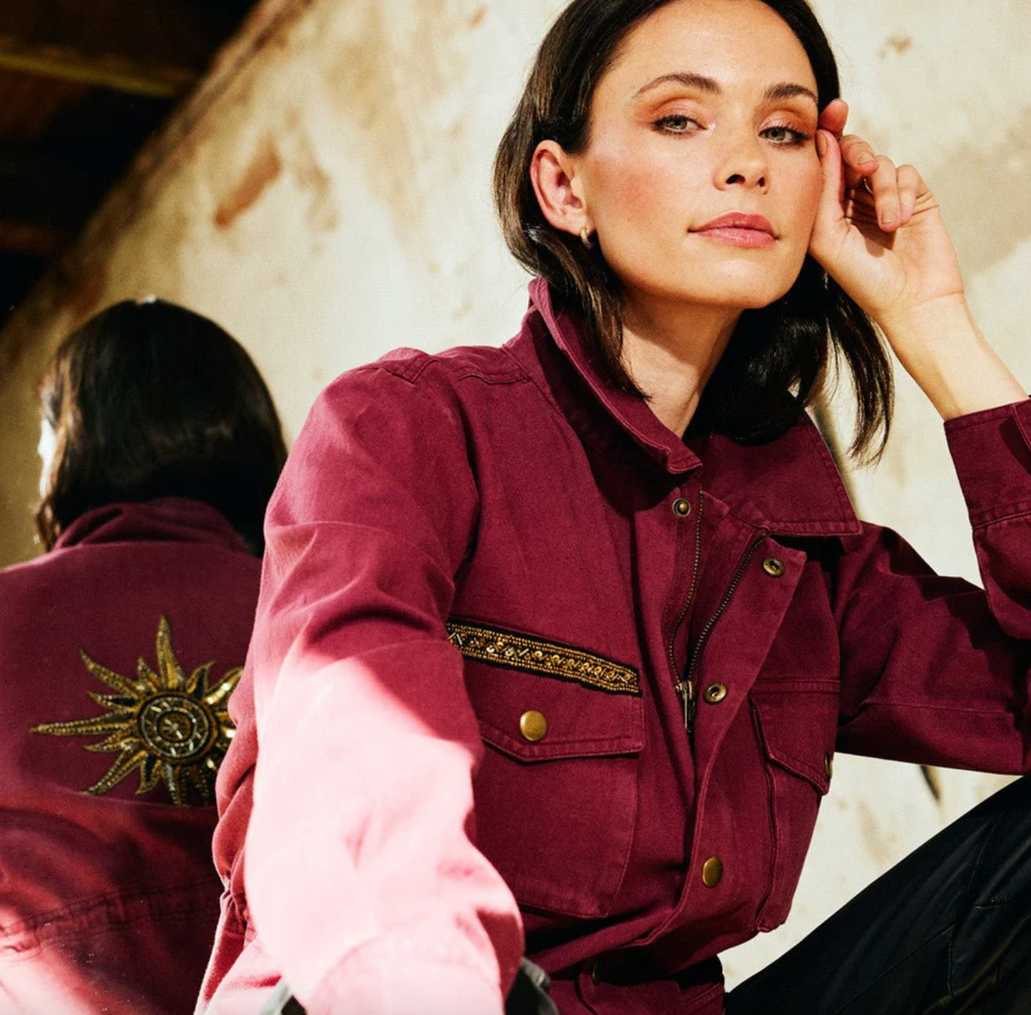 Jakke cargo - Burgundy