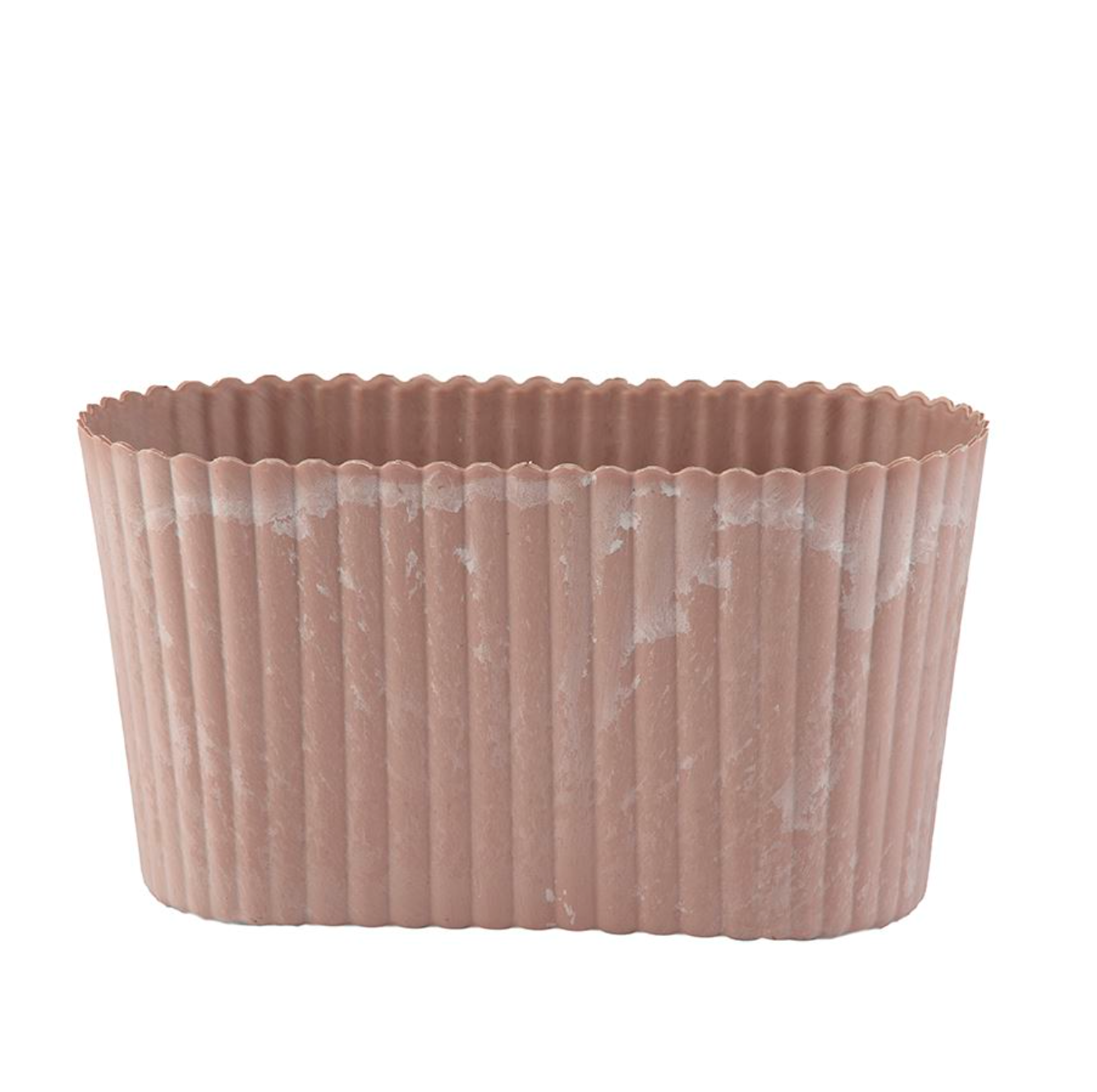 Aflang potte i beton look - Rosa