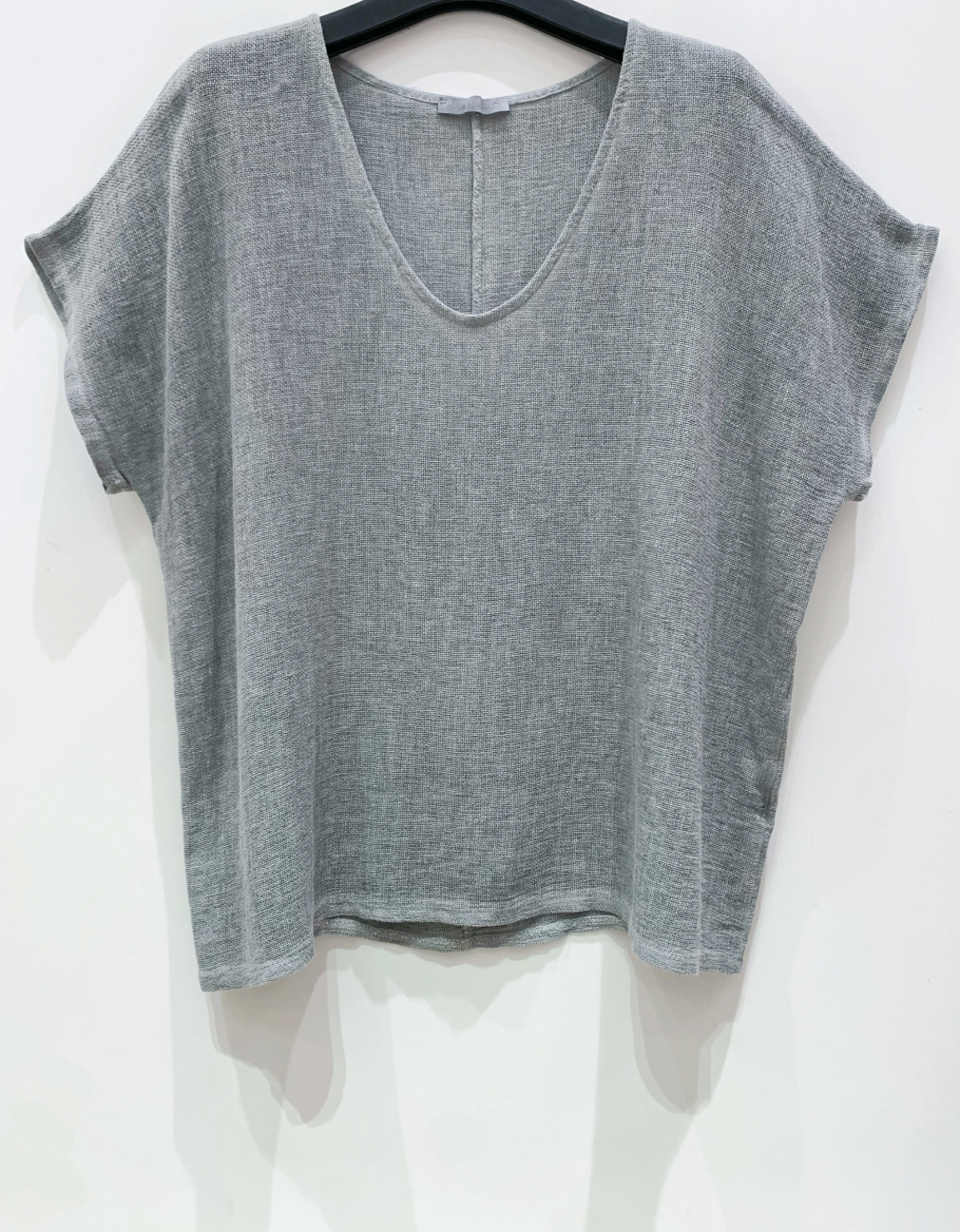 T-shirt Cozy hørmix - Stone grey
