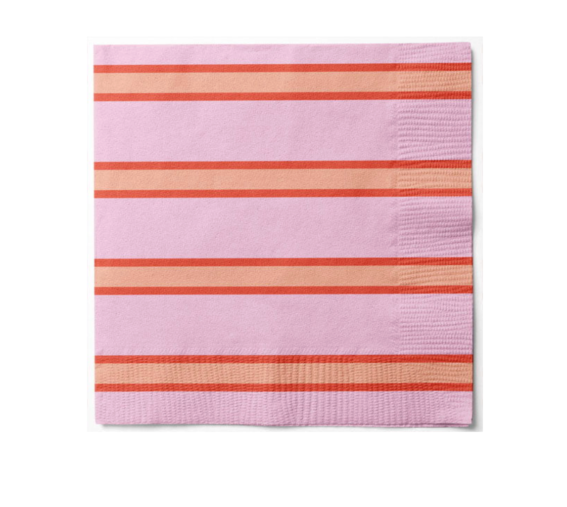 Servietter orange strip - 20 stk