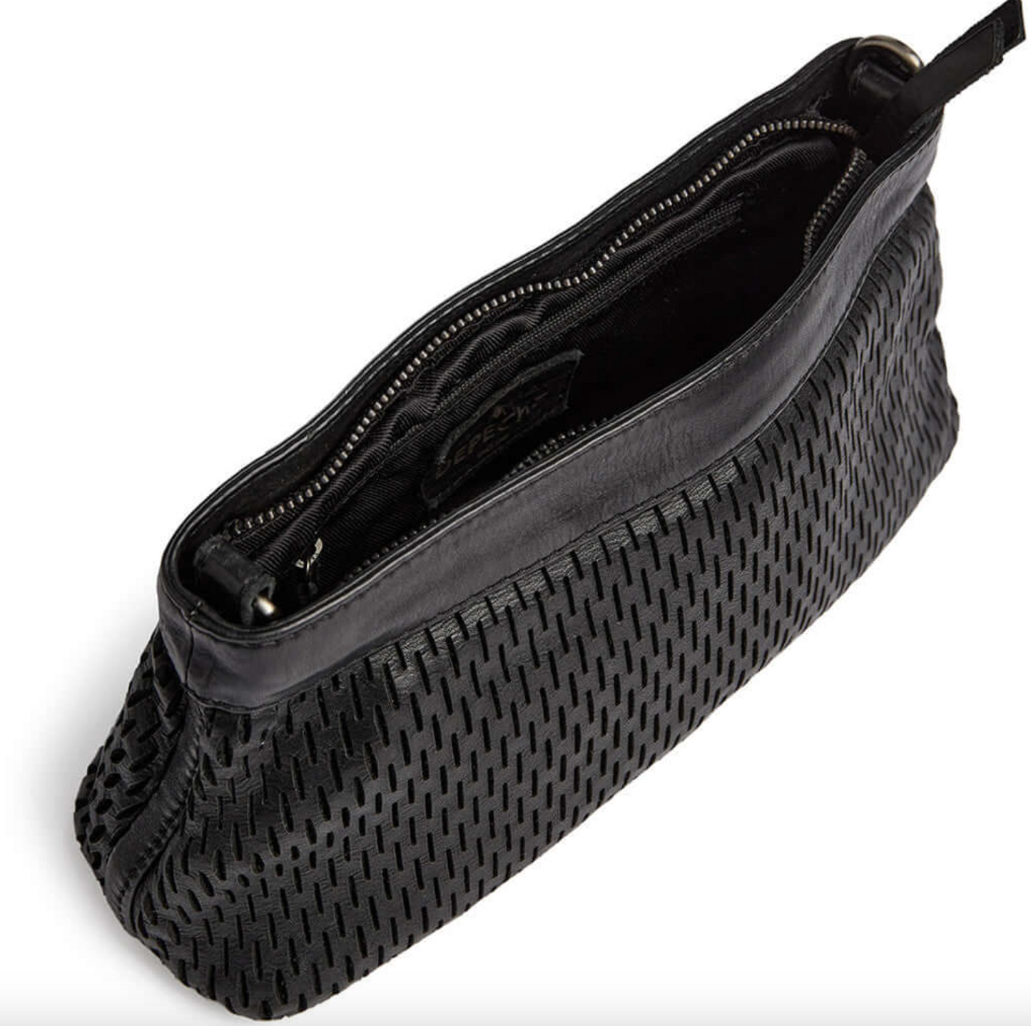 Clutch med perforeret mønster - black