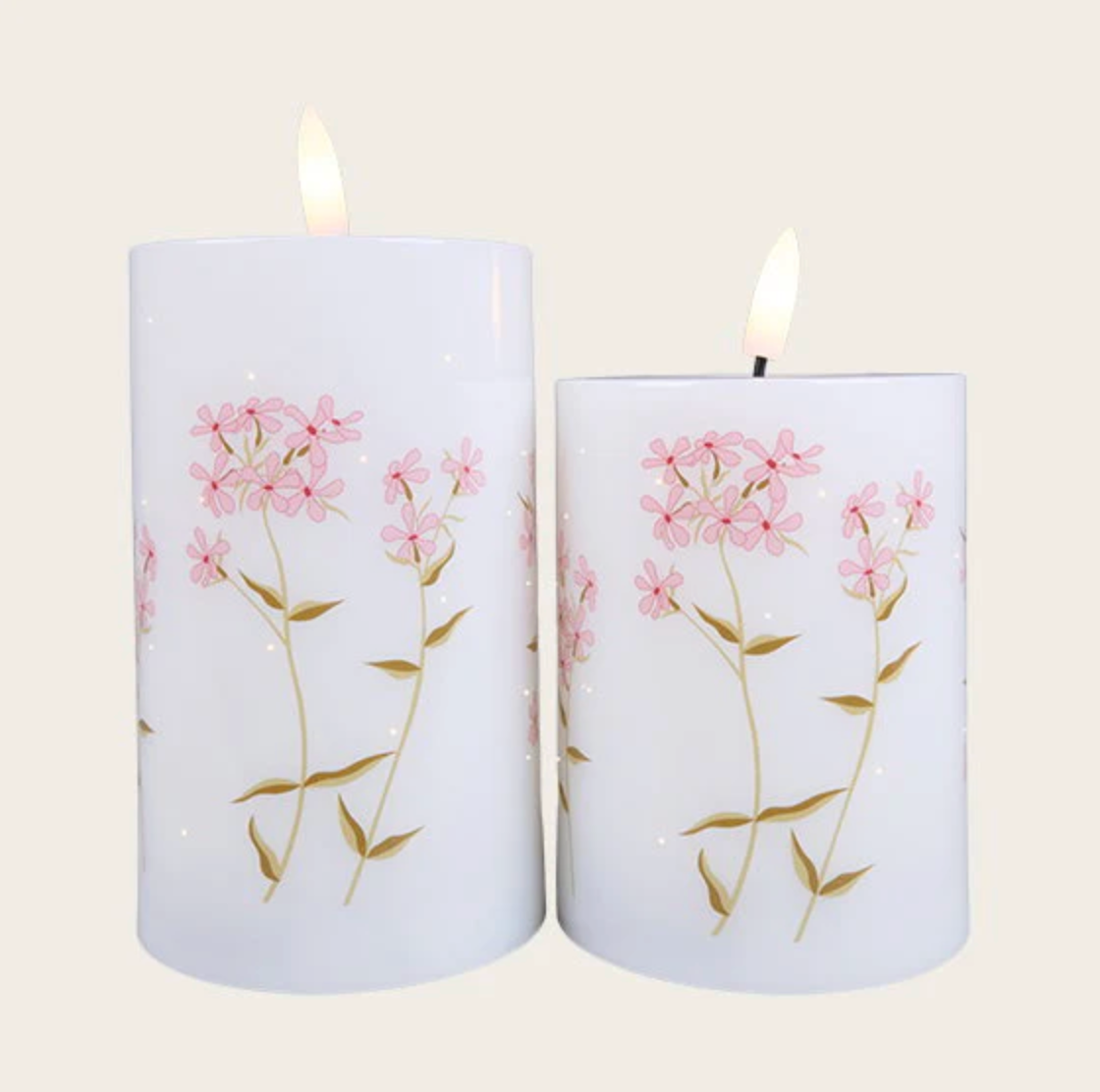 LED Bloklys TWINKLE flower - Sæt med 2stk.