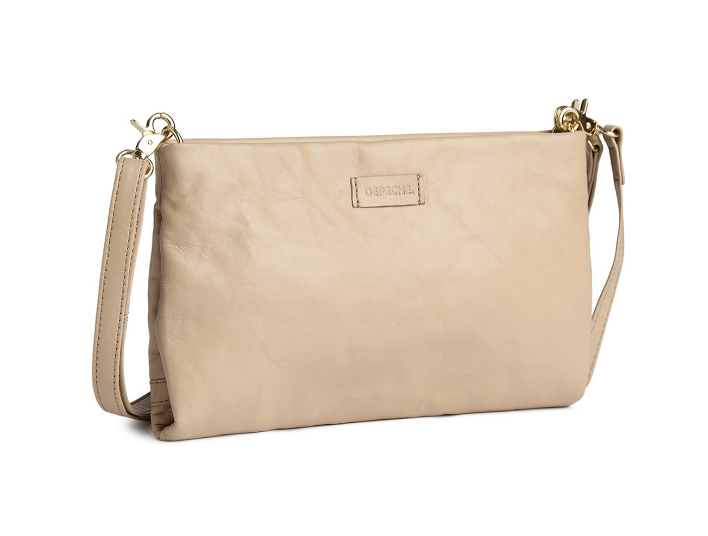 Skind clutch med nitter - Vanilla