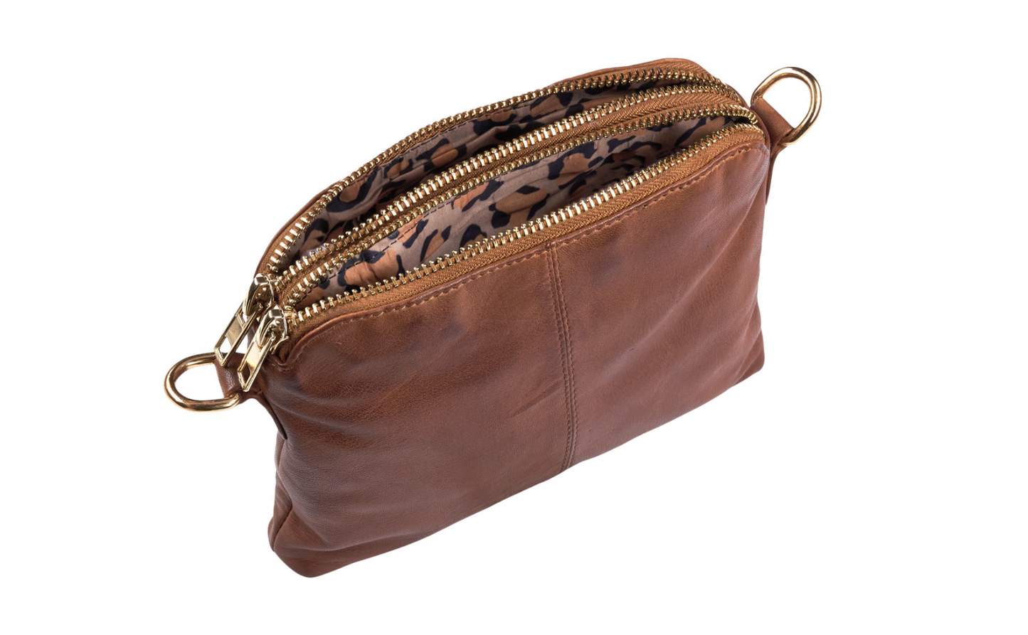 Crossbody clutch ALICE dark cognac