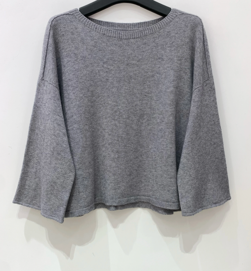 Sweater med 3/4 ærmer - Grey