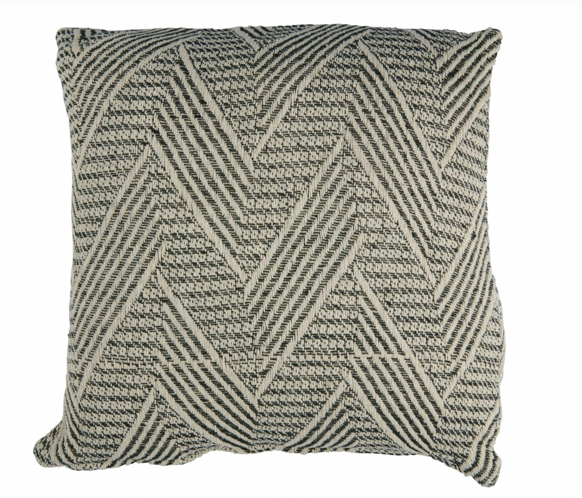 Pude med fyld 45x45 cm - Grafisk Sort