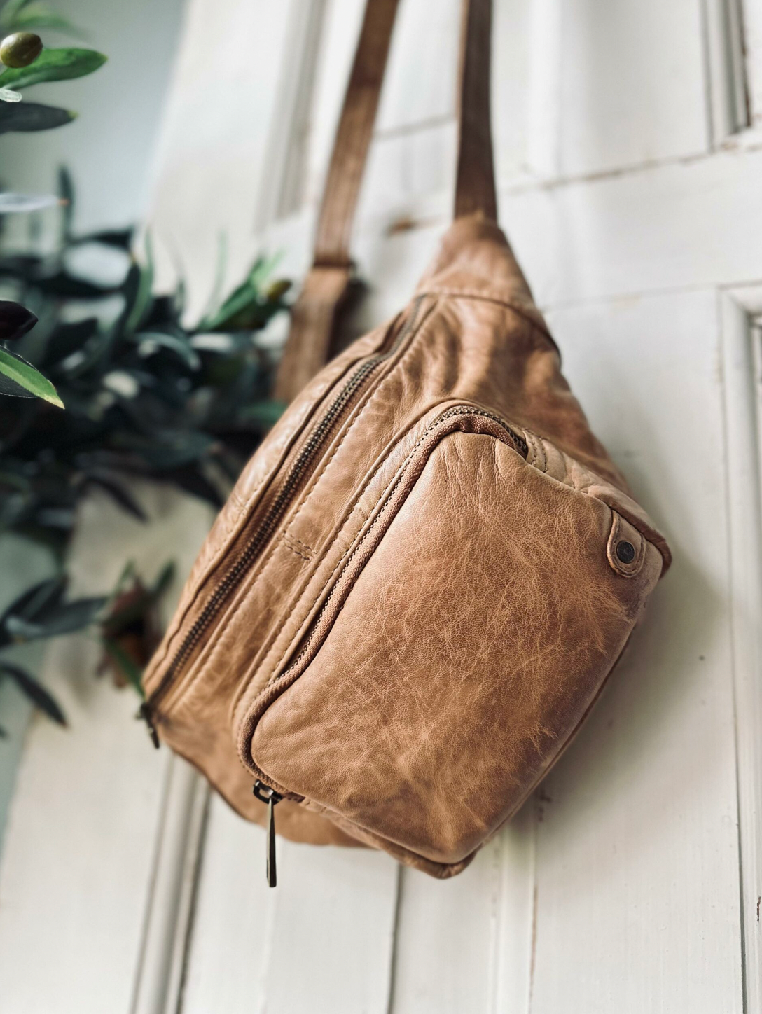 Bæltetaske i vintage look CLASSY - Camel