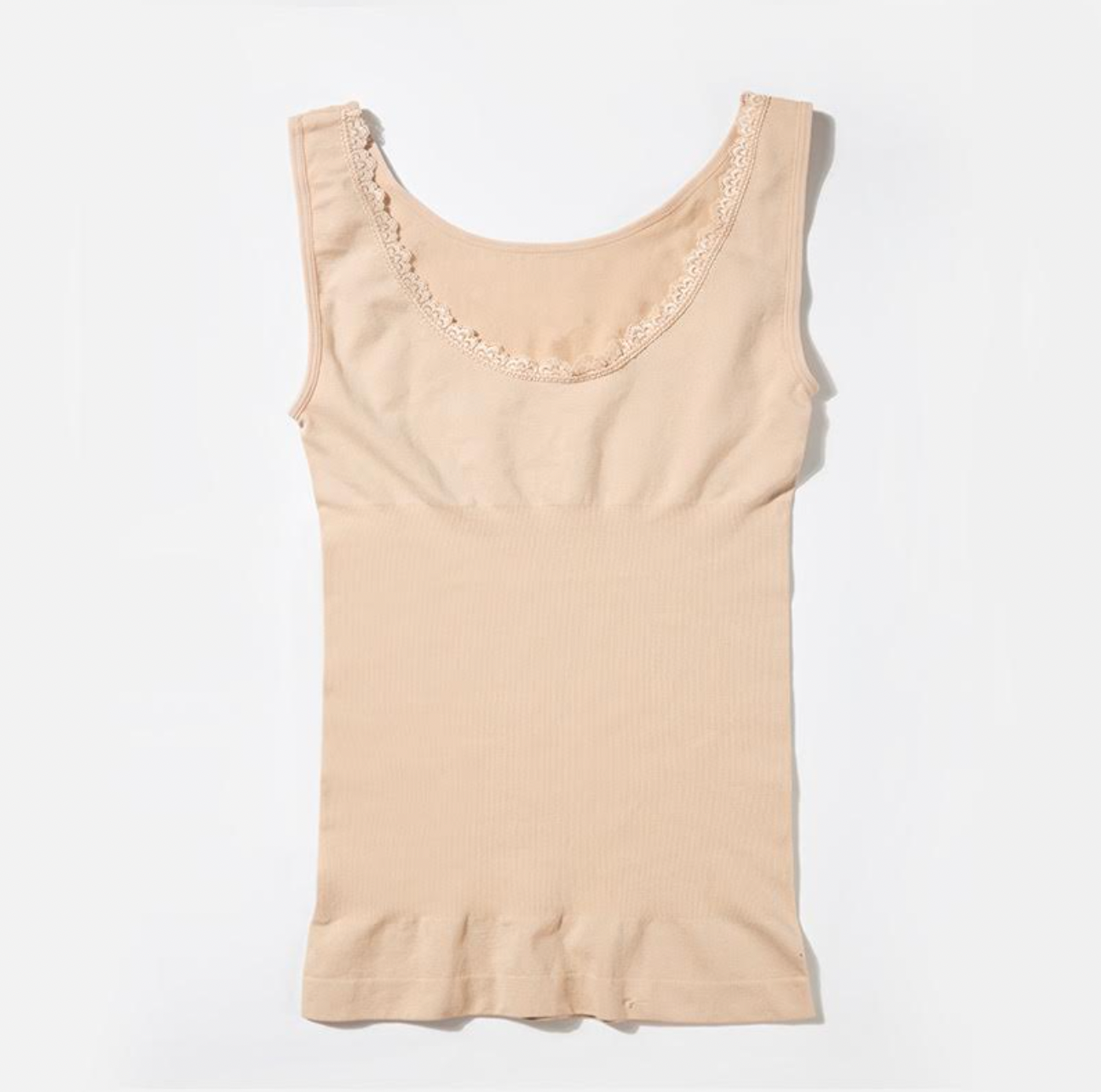 Seamless top m. blondekant - Nude