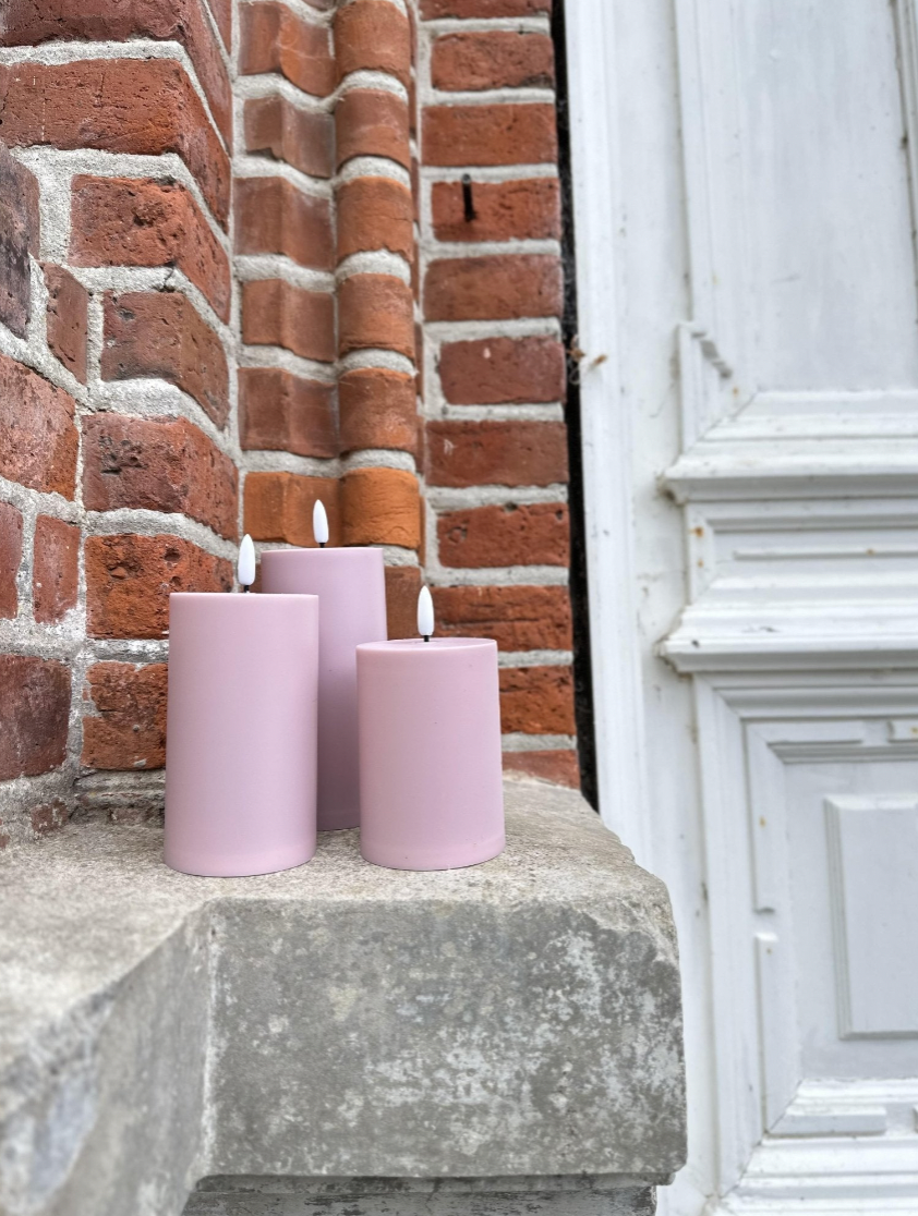 LED Udendørs Bloklys sæt af 3 stk – Rosa
