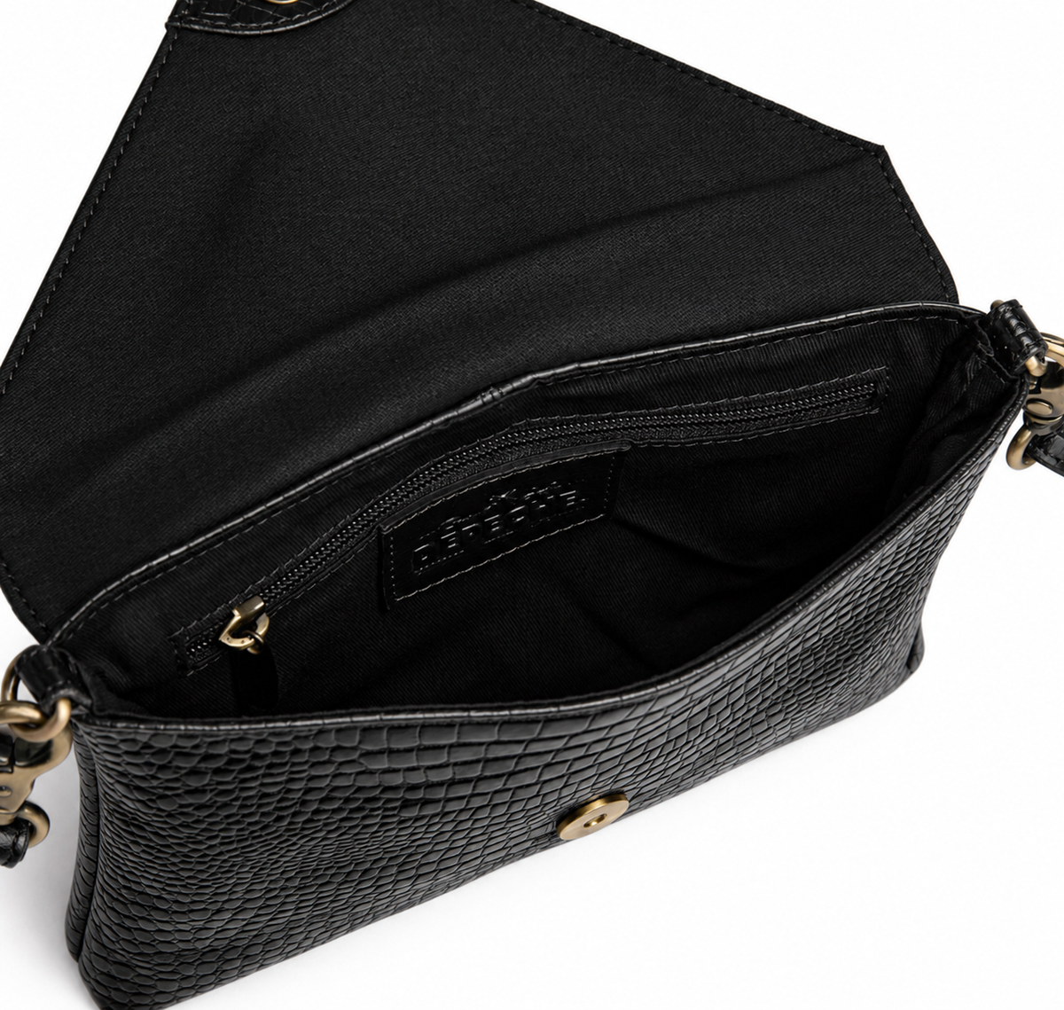 Clutch croco i skind - Black