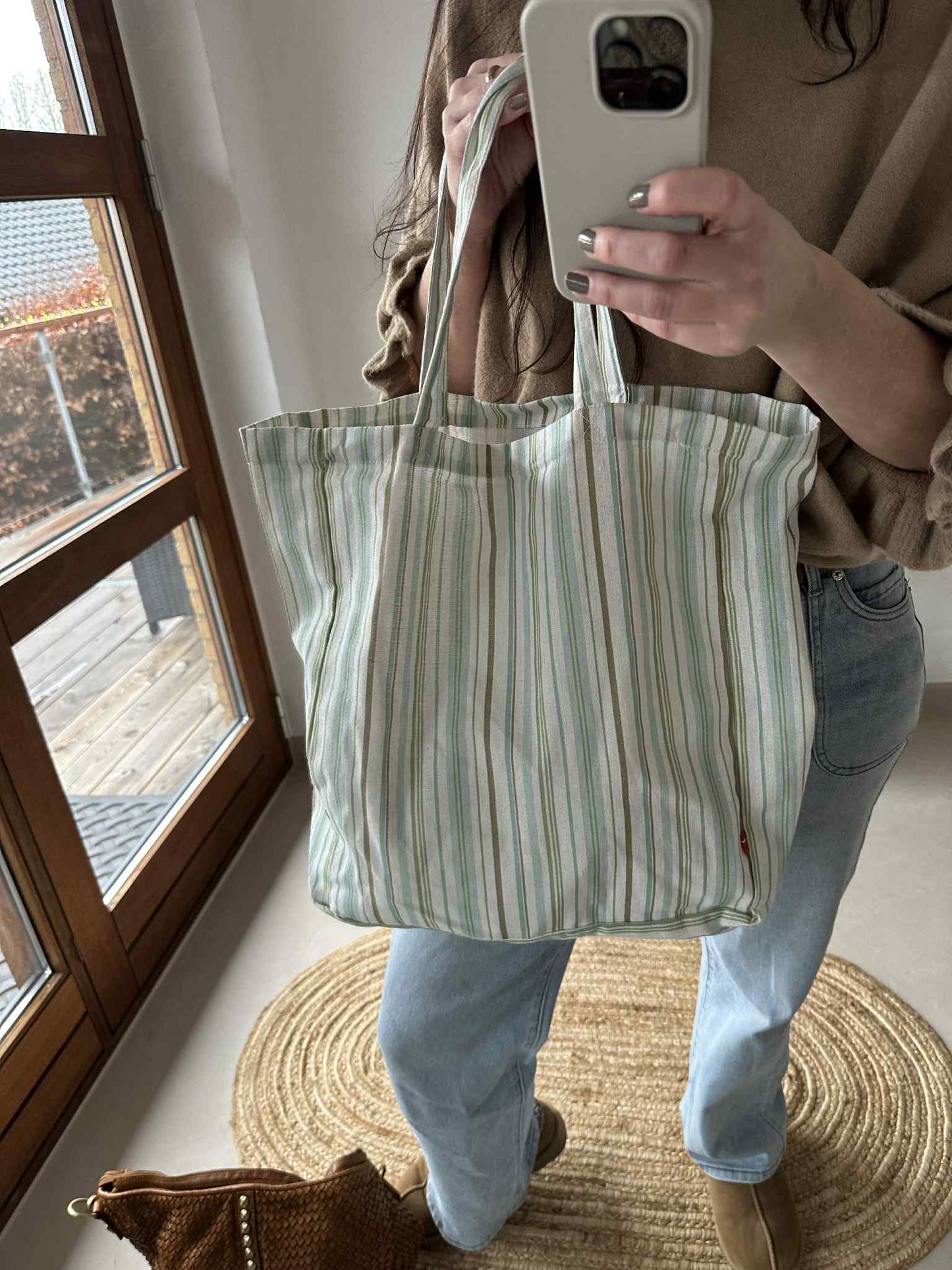 Shopper Stribet grøn