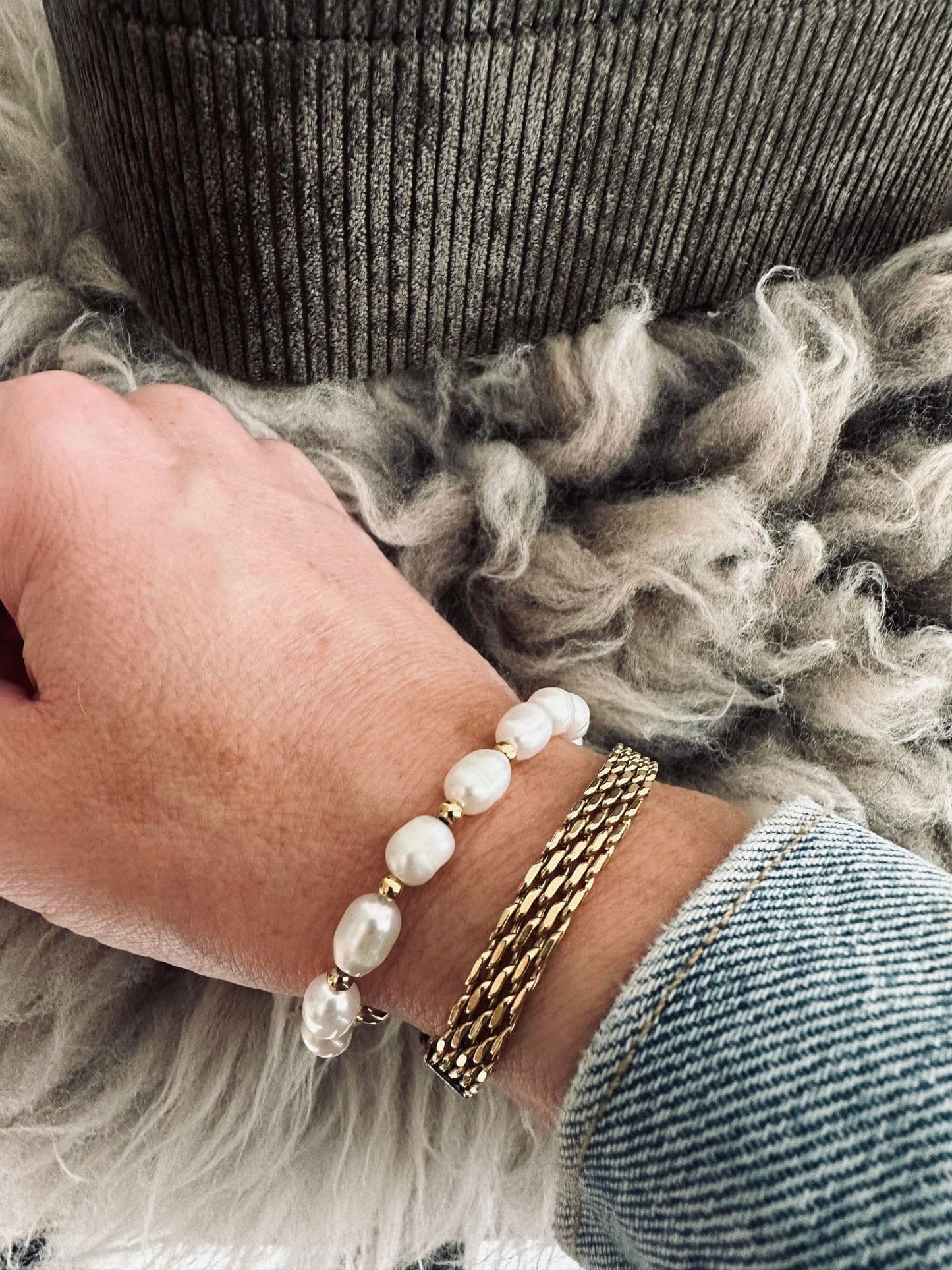 Armbånd Nelly forgyldt 17cm - Vandfast - VIAMAJA.DK