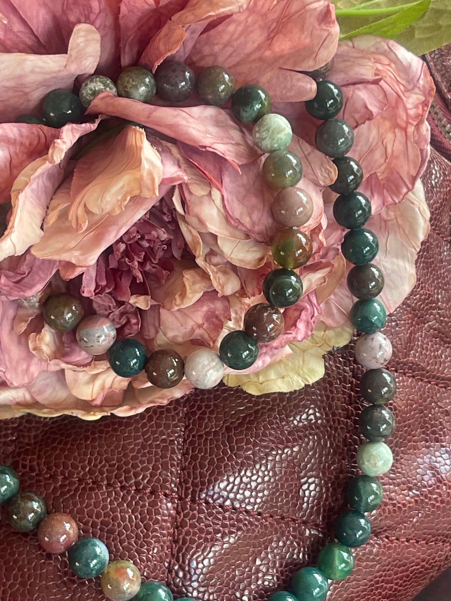 Halskæde Mary Emerald/Lavendel Mix