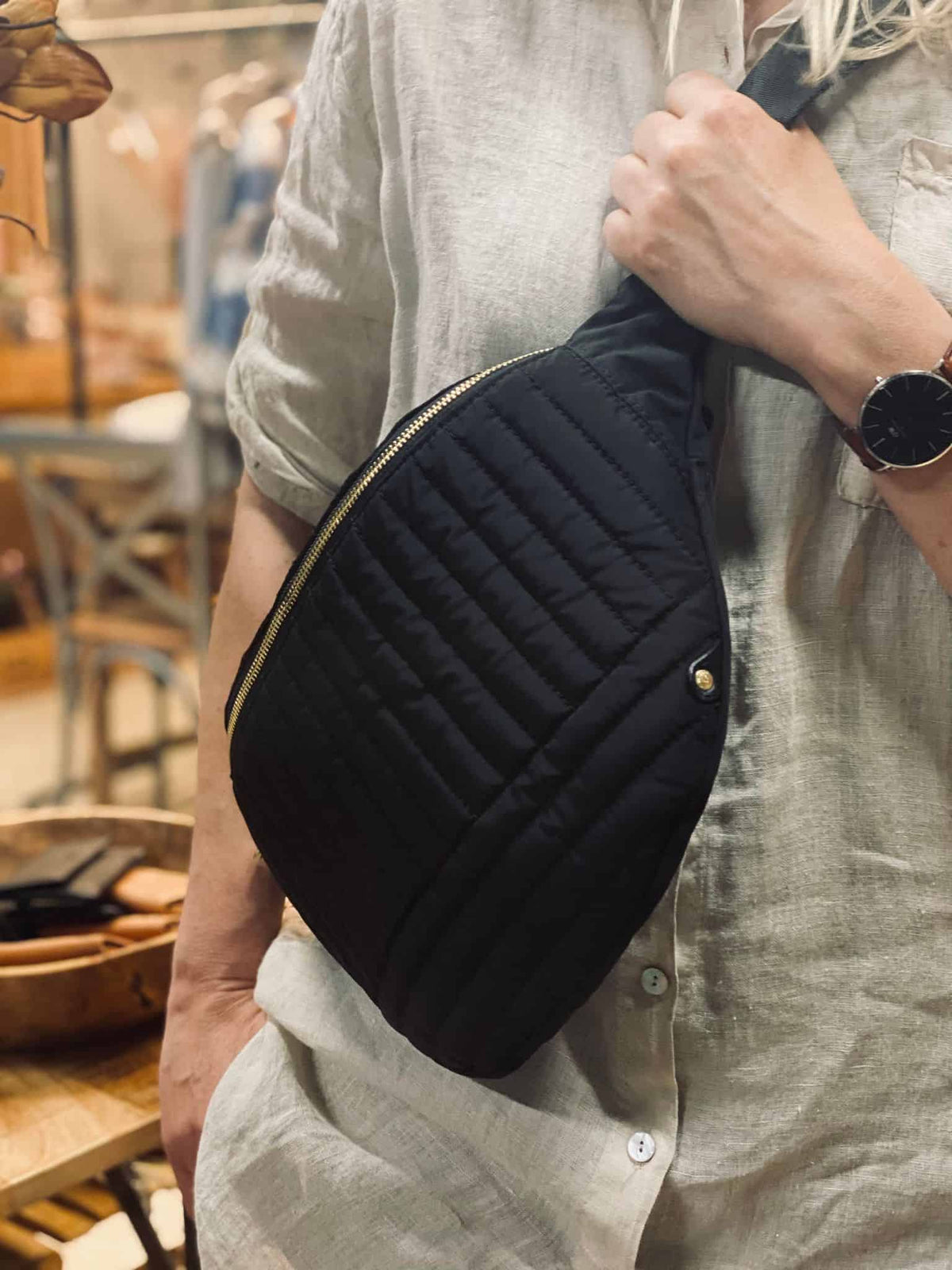 Bæltetaske NYLON – BLACK Oversize i lækker nylon kvalitet - VIAMAJA