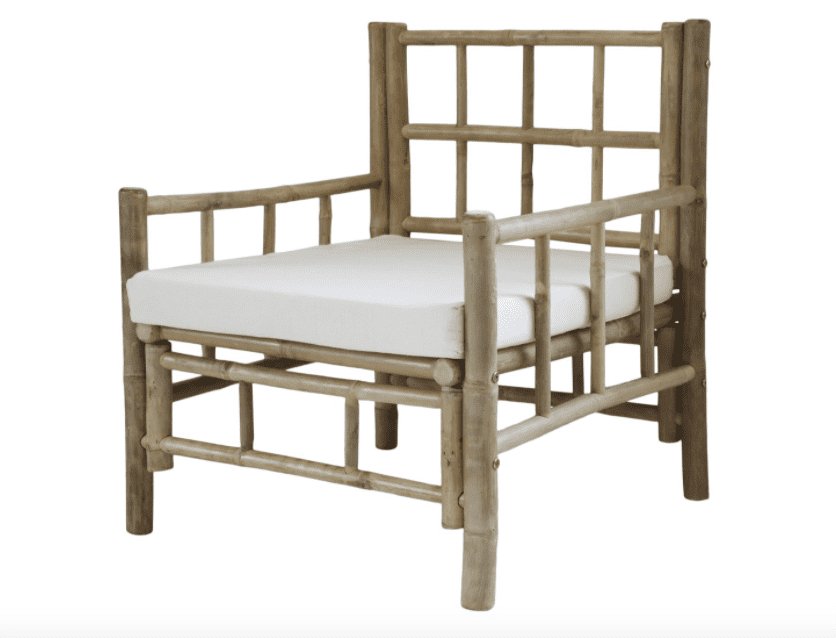 Bambus Lænestol ink kanvas hynde - VIAMAJA.DK