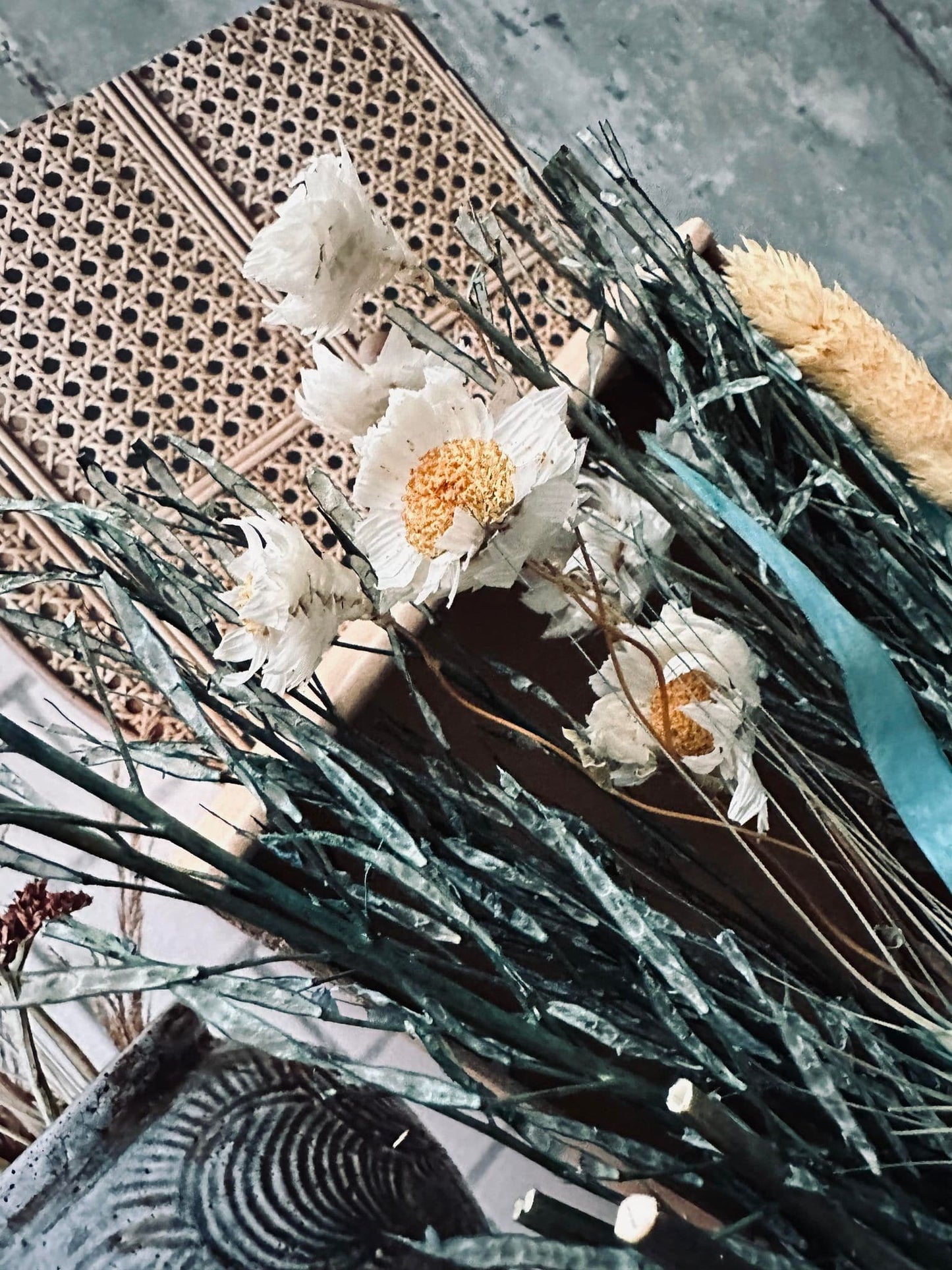 Blomster mix kasser - Natur / blå - VIAMAJA.DK