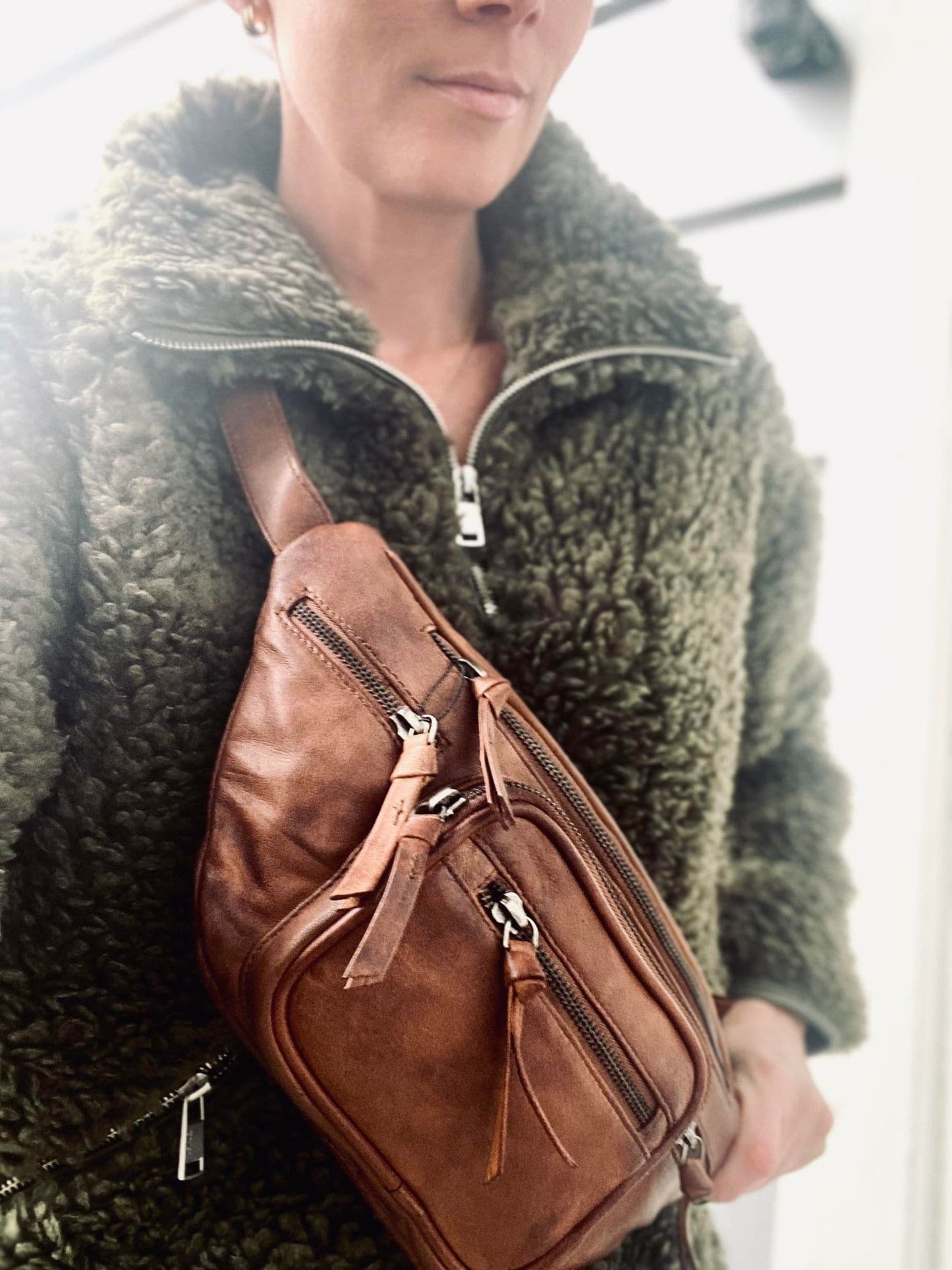 Bumbag - VINTAGE Dark cognac - VIAMAJA.DK