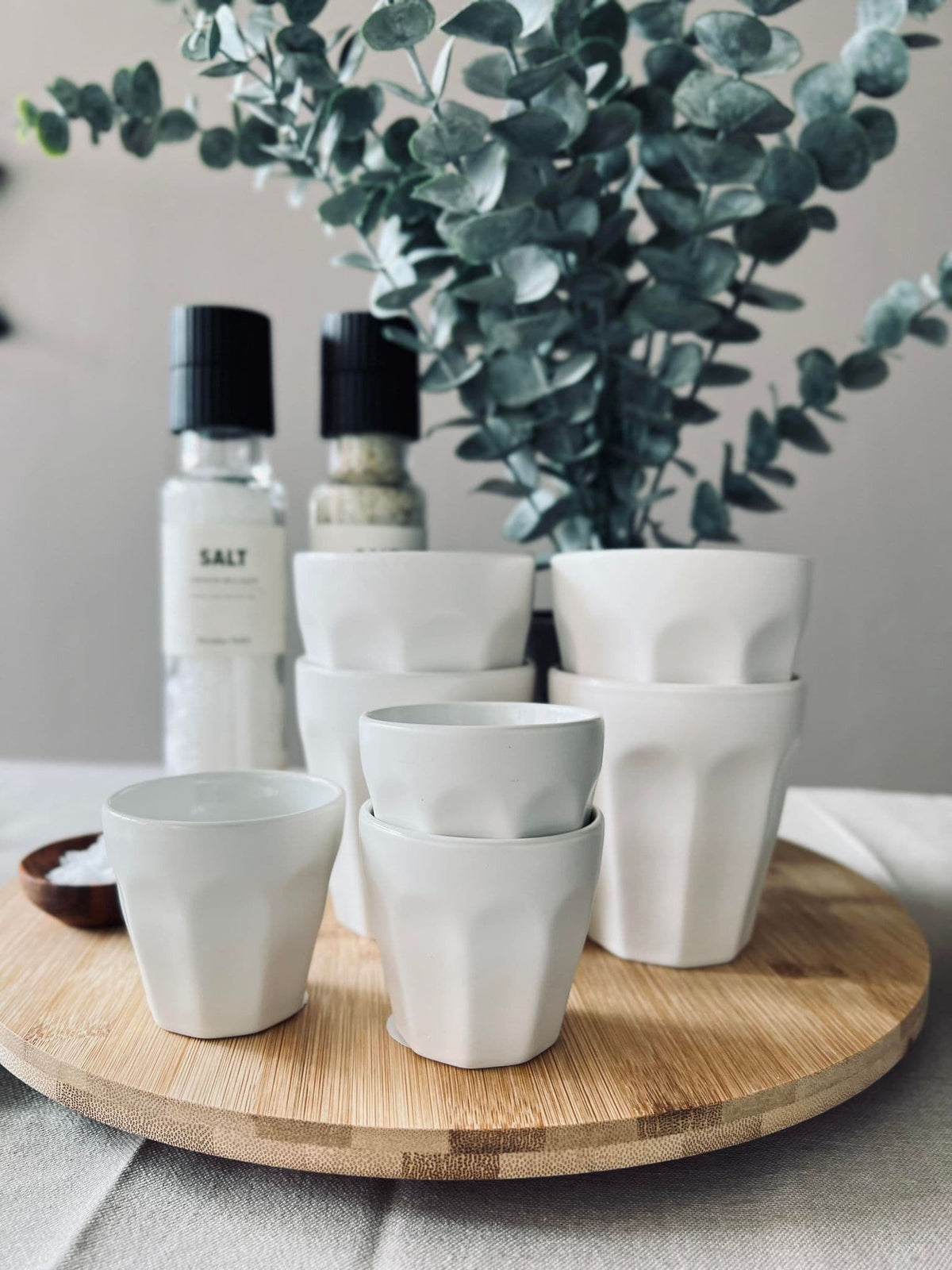 Cafe´ krus 250 ml - Hvid porcelæn 4 stk - VIAMAJA.DK