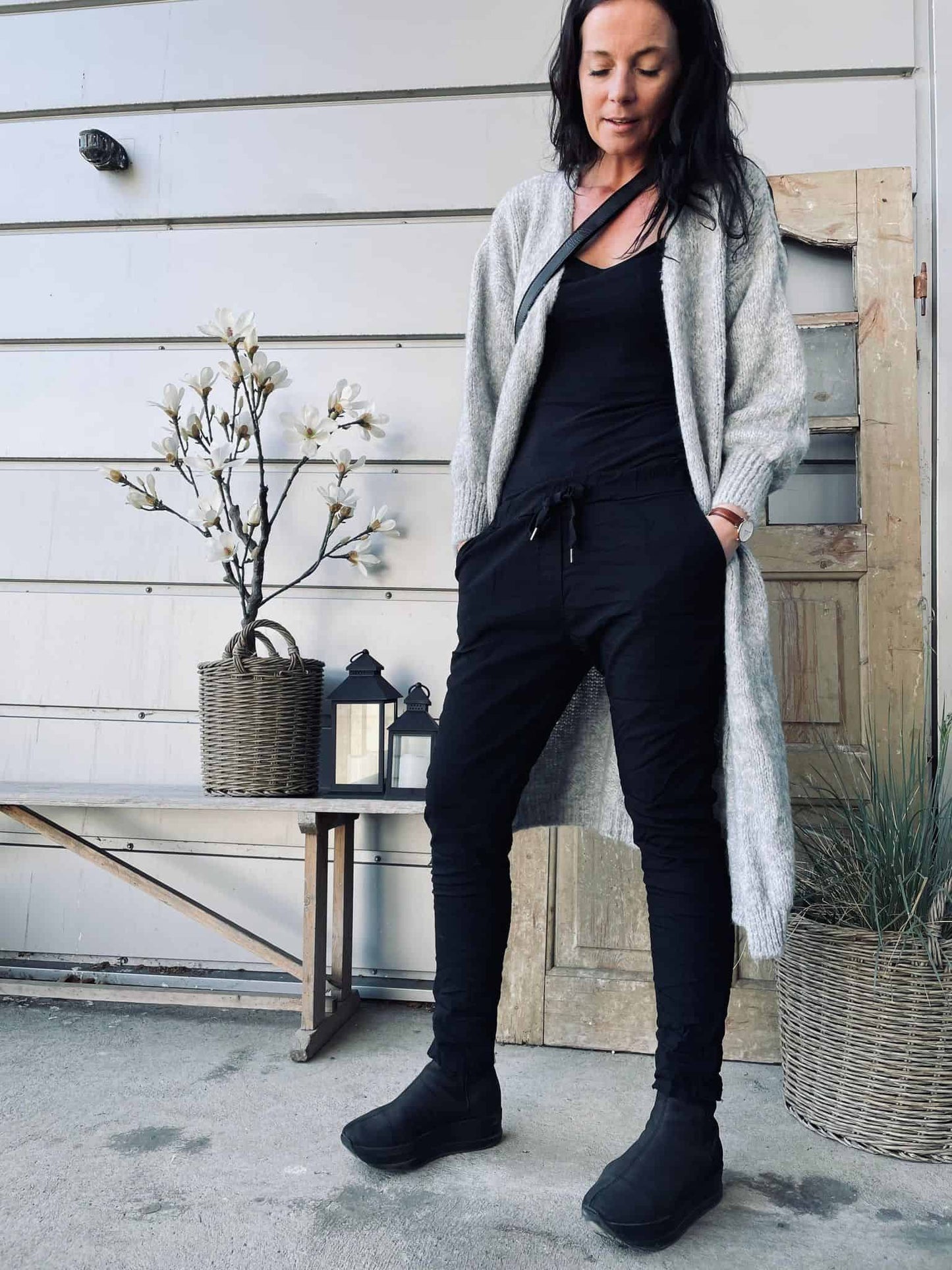 Cardigan Lilly – Lang Grå – One Size - VIAMAJA.DK