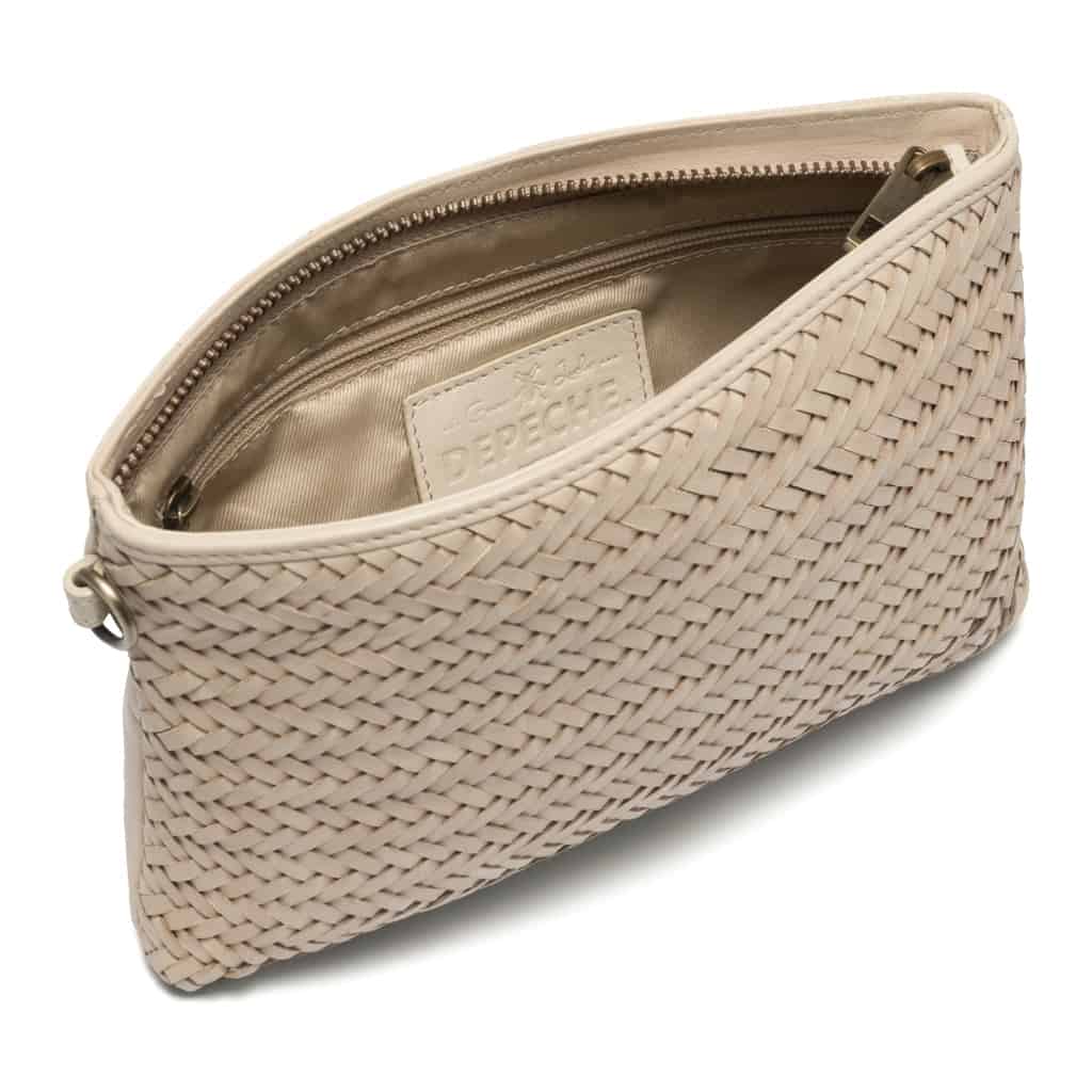 Clutch- ANNA med flettede detaljer - Sand - VIAMAJA.DK