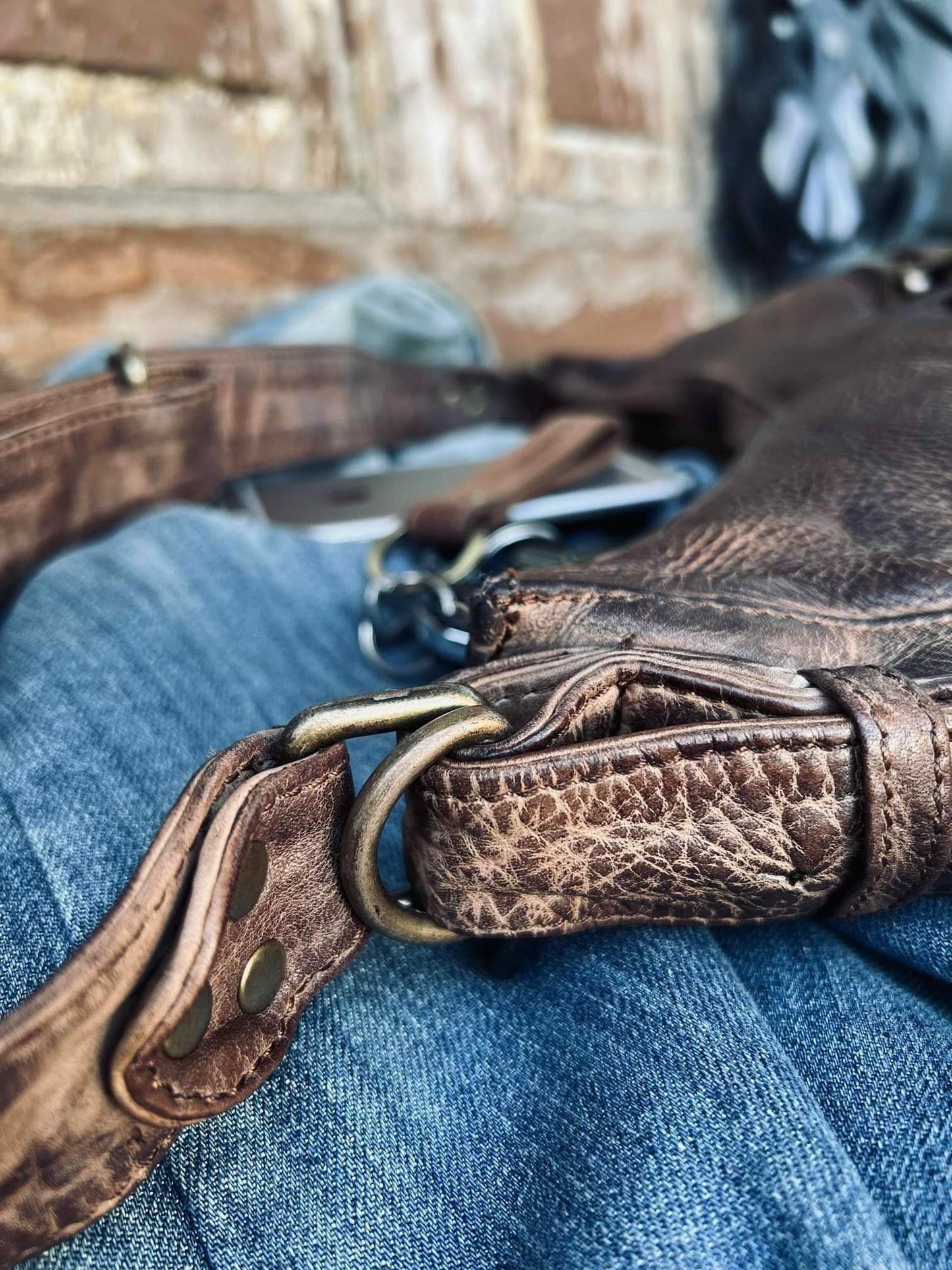 Cool læder skuldertaske i vintage look - Brown - VIAMAJA.DK