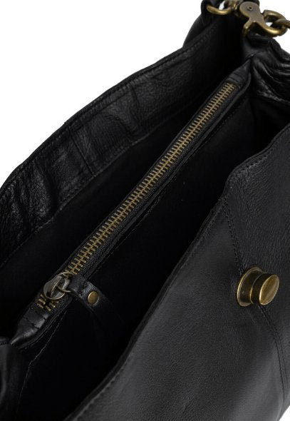 Crossbody Lux Big black / messing - VIAMAJA.DK