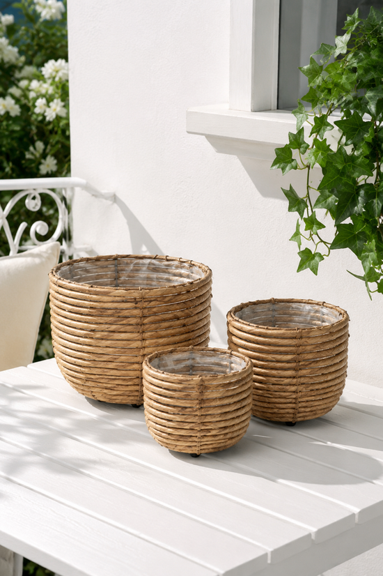 Kurvesæt Rattan - Natur 3 stk.