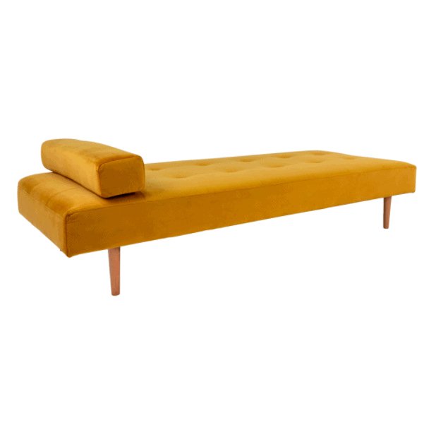 Daybed i sennepsgul velour - VIAMAJA.DK