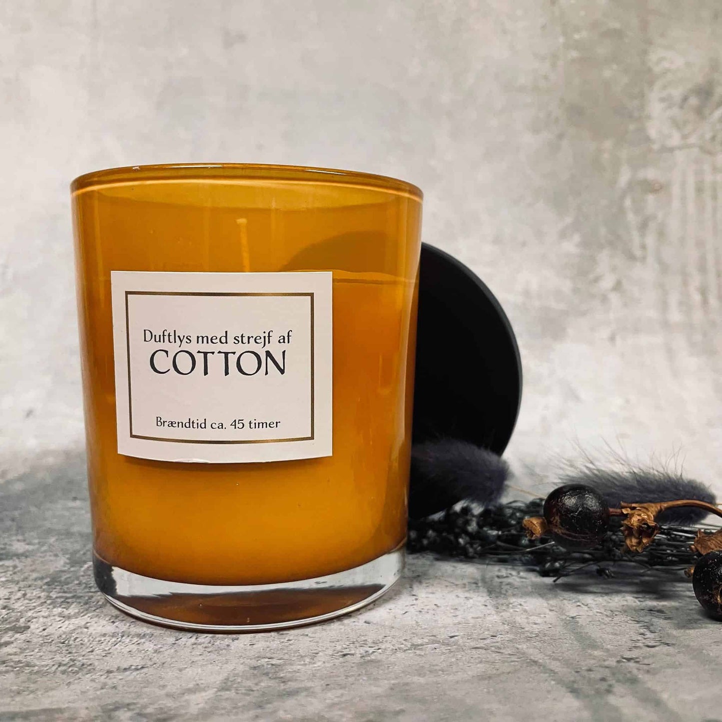 Duftelys – Cotton Gylden glas - VIAMAJA.DK