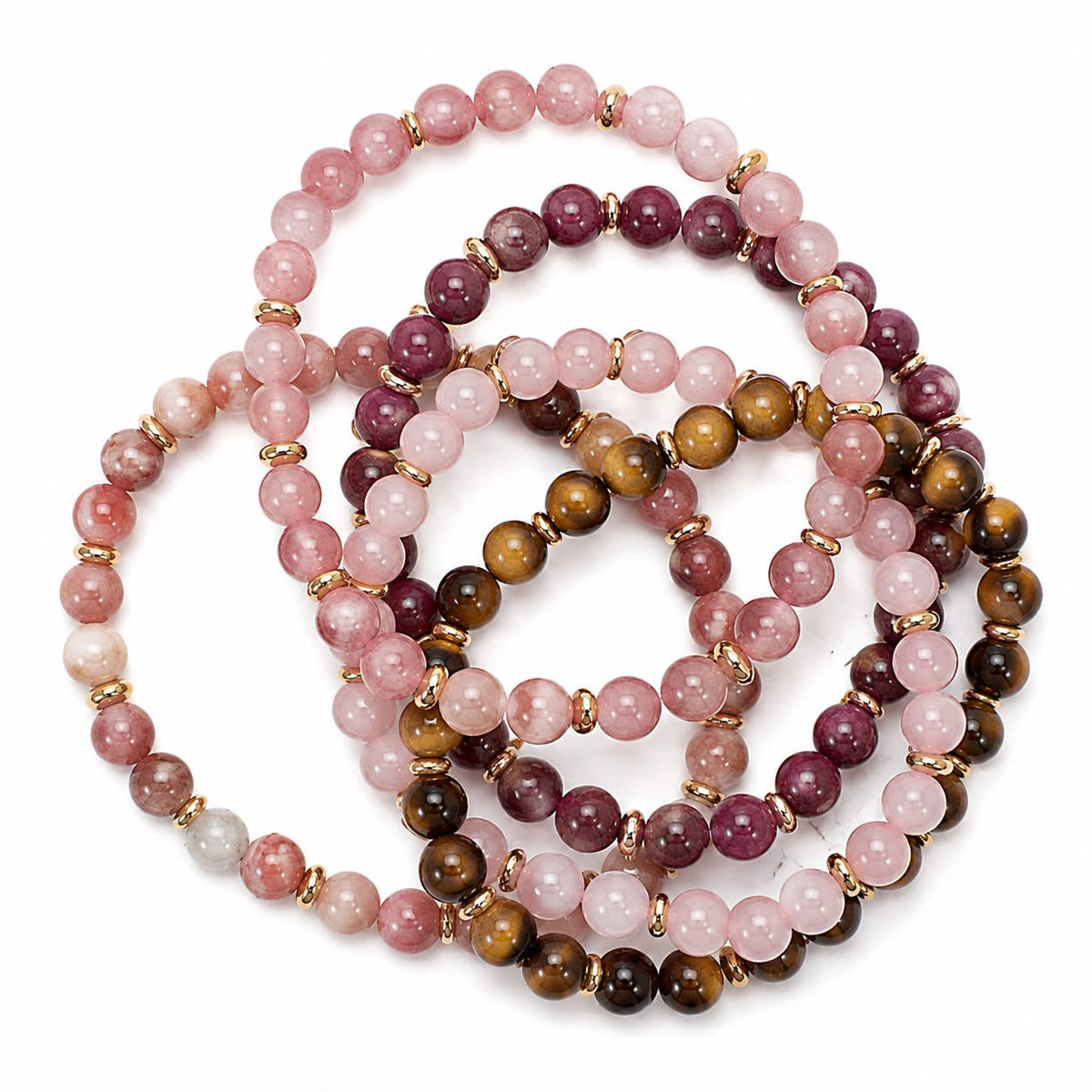 Armbånd Mollie – Natur / Rose mix