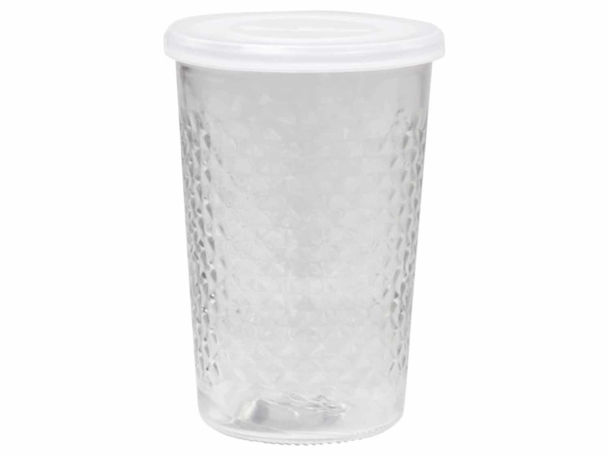 Fransk kaffeglas m. mønster og låg - 500ml - VIAMAJA.DK