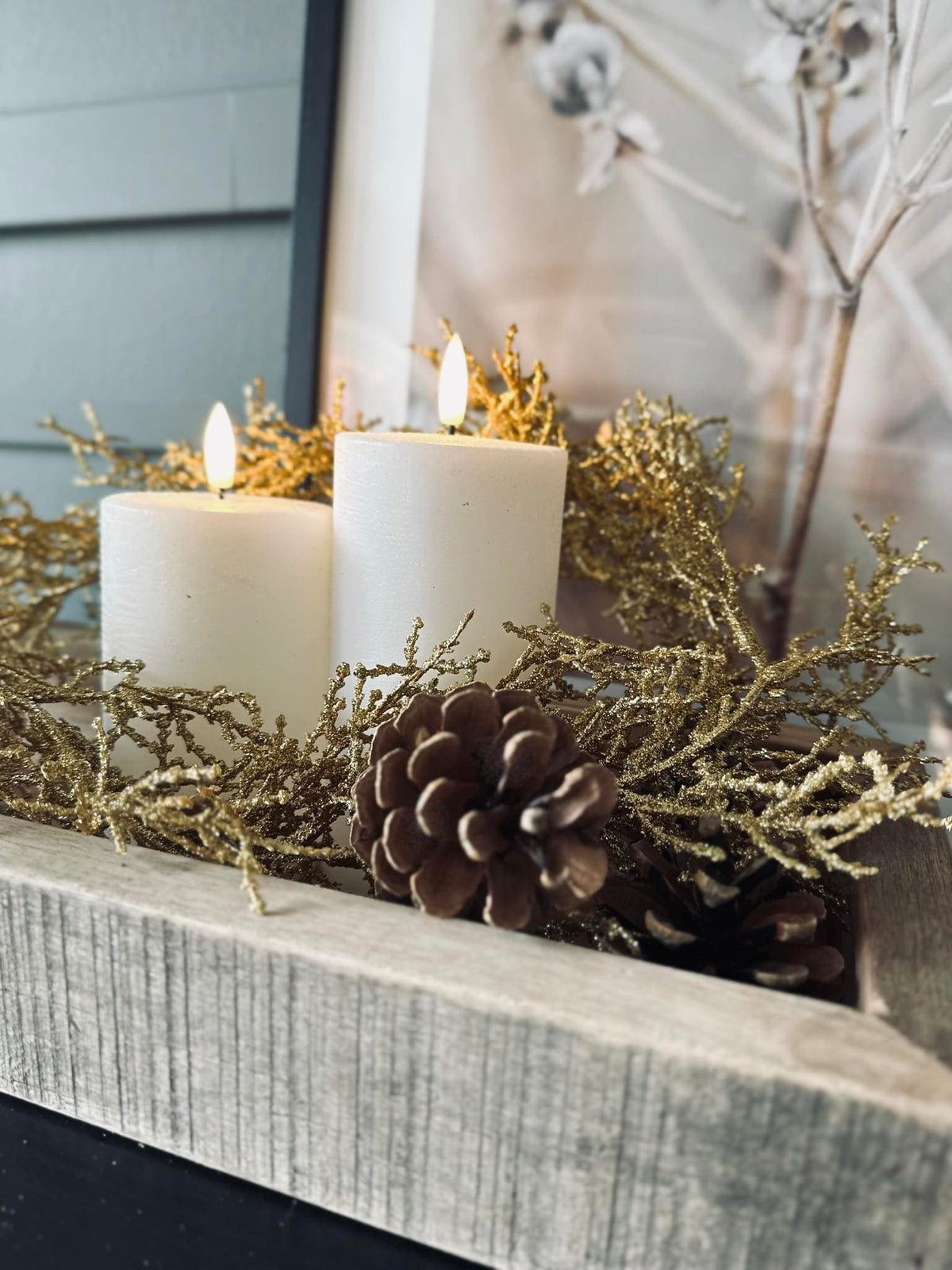Guirlande med glimmer - 150cm Gold - VIAMAJA.DK