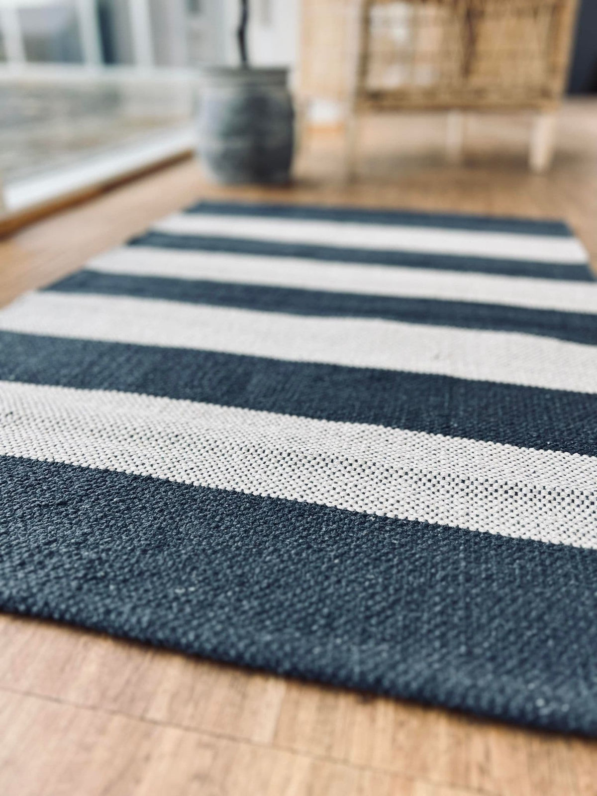 Gulvtæppe i Bomuld - 60x90cm koks / natur - VIAMAJA.DK