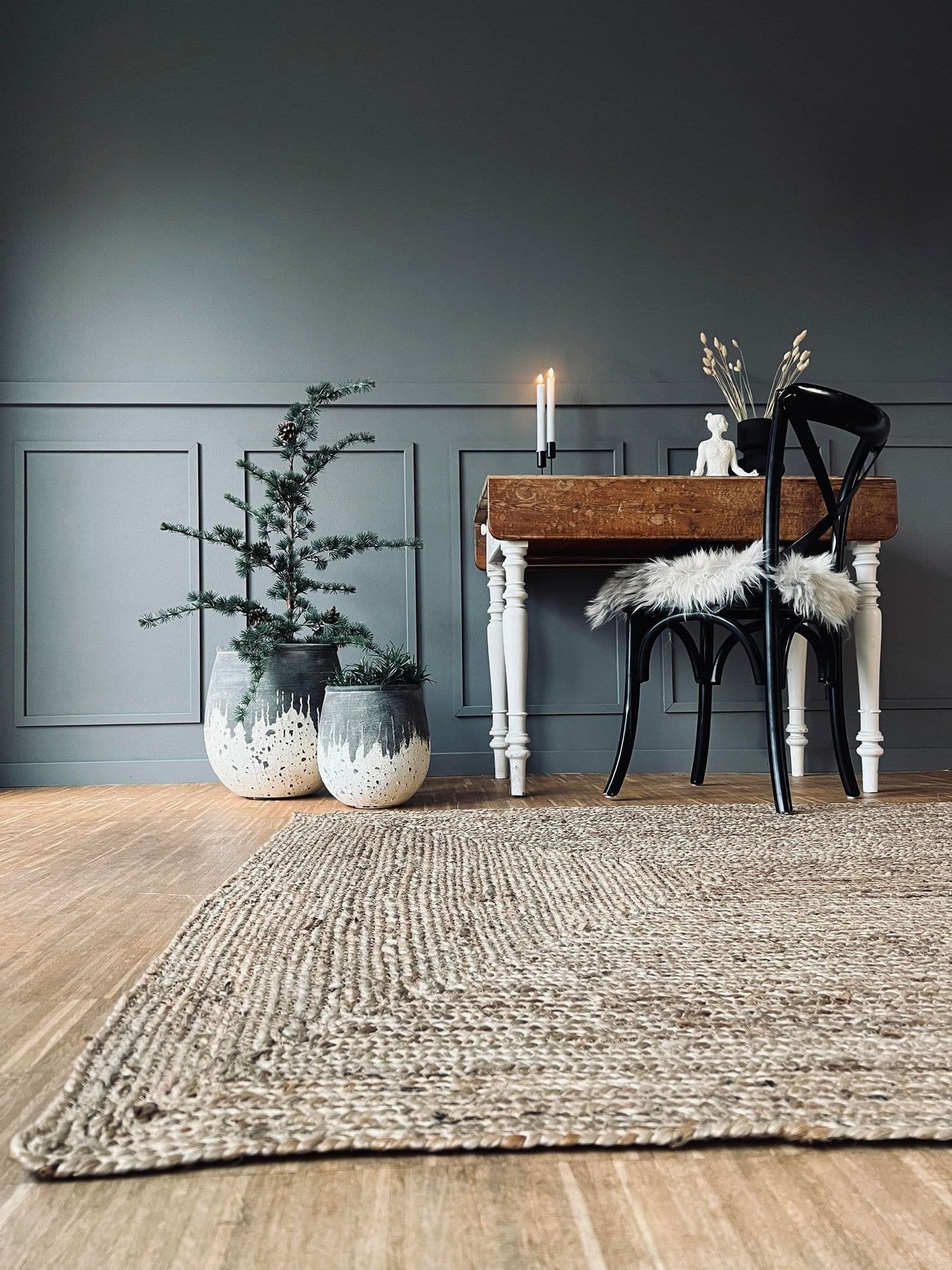 Gulvtæppe i jute - 120x180cm - VIAMAJA.DK