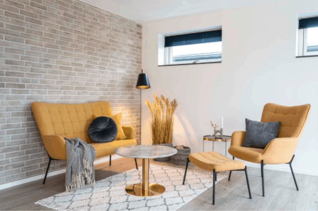 Gulvtæppe i naturfarvet bomuld med print - 180x120 cm - VIAMAJA.DK