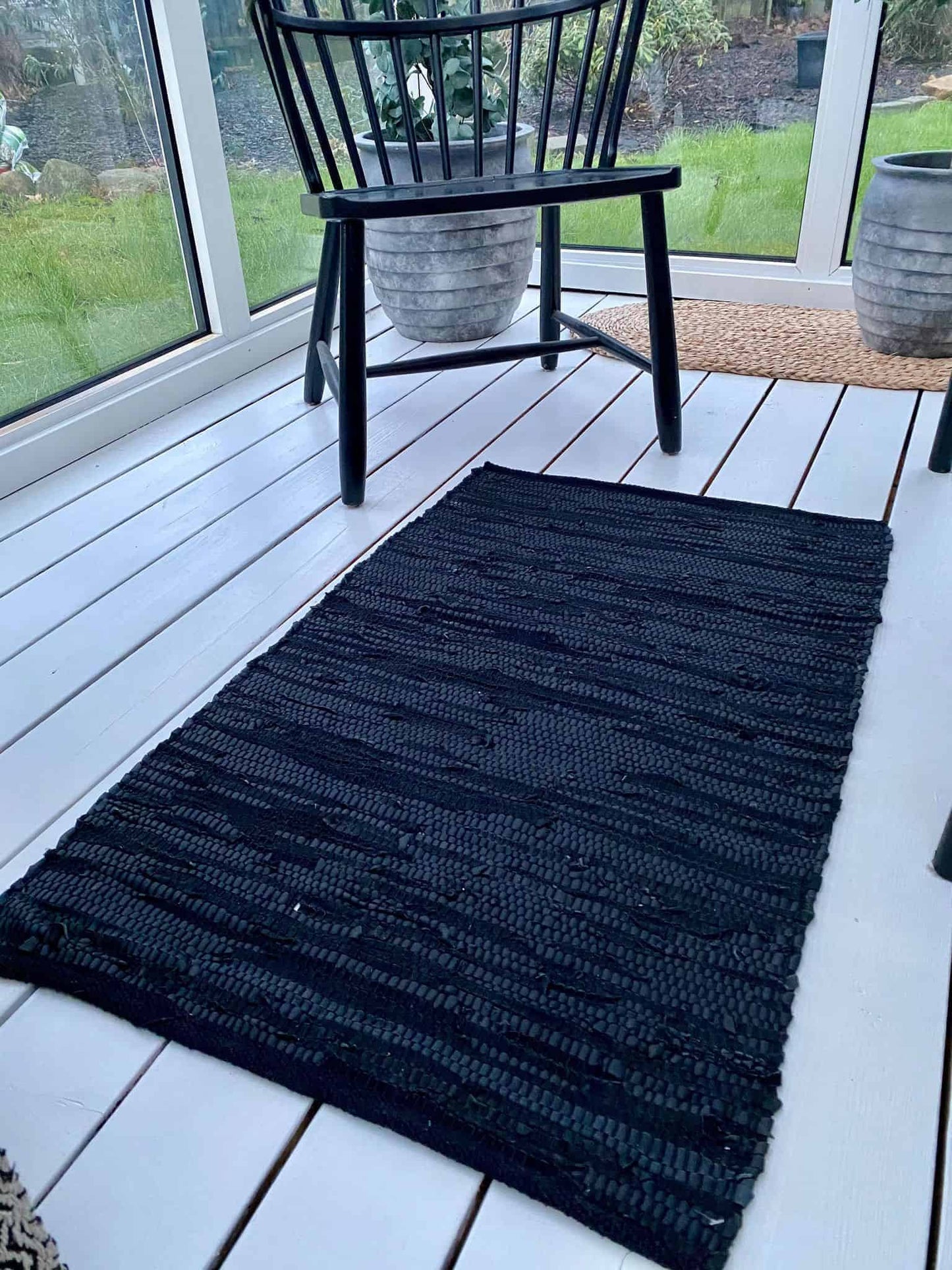 Gulvtæppe i skind – Sort 60x90cm - VIAMAJA.DK