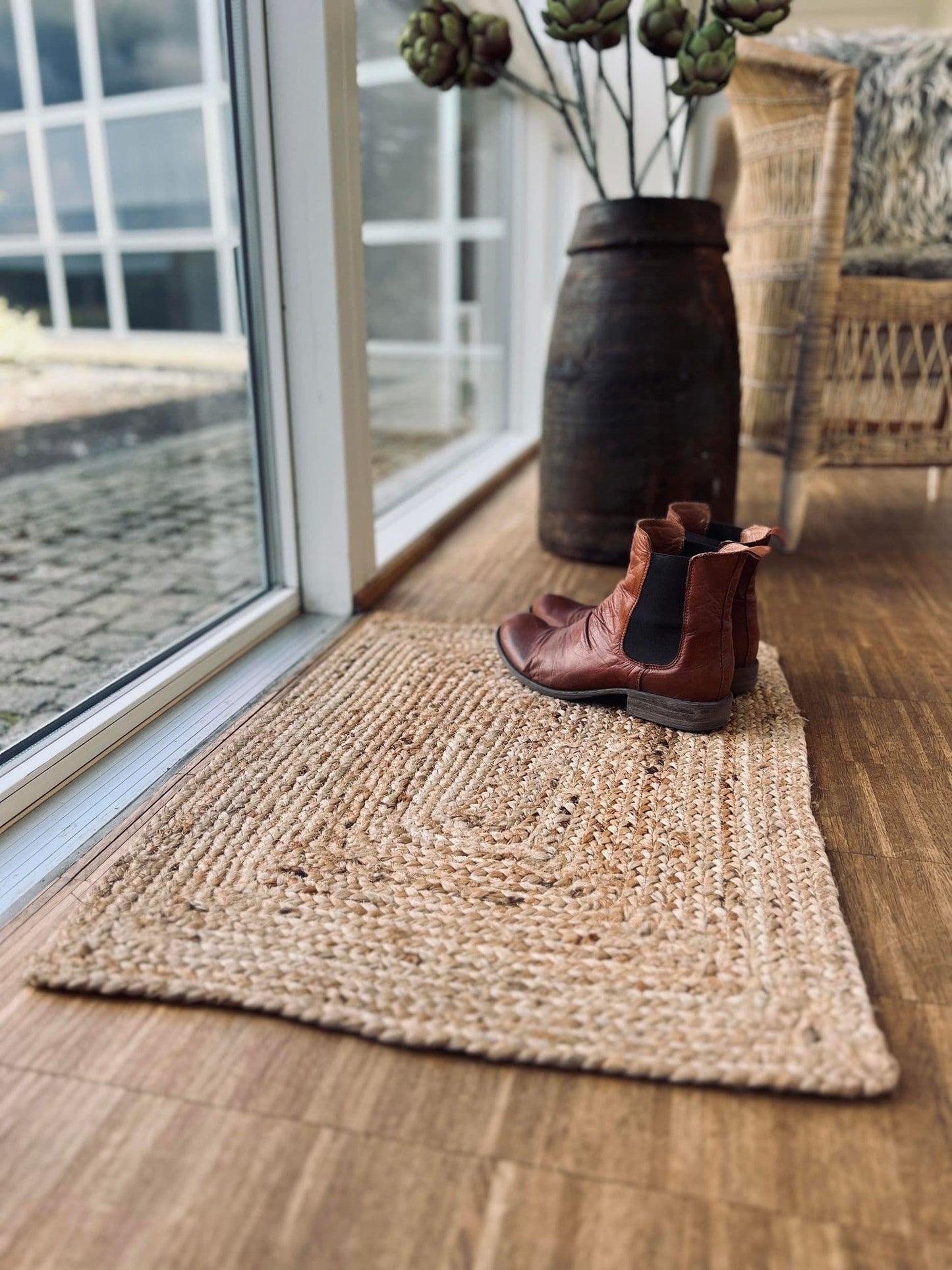 Gulvtæppe jute – 50x70cm - VIAMAJA.DK
