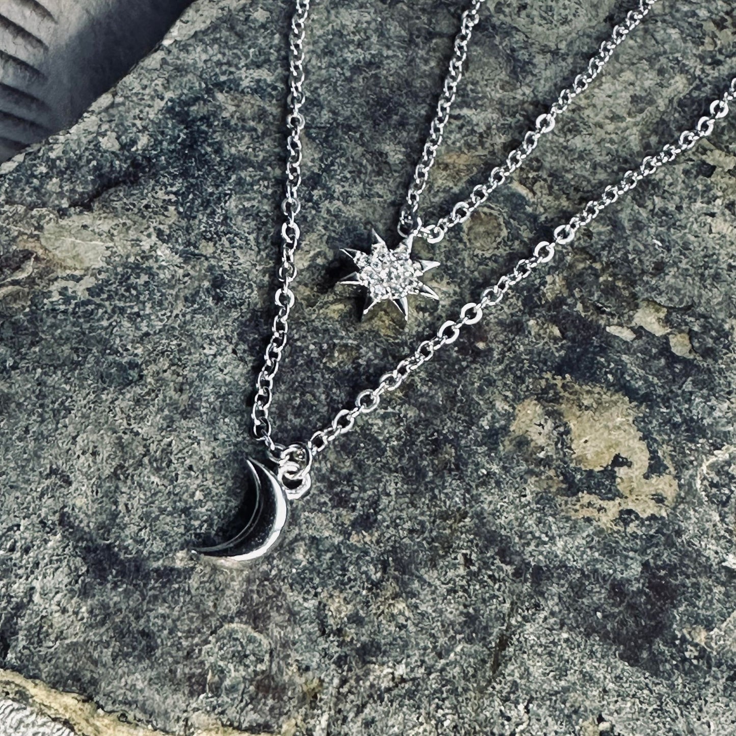 Halskæde Moonlight Dobbelt kæde i Sterling sølv - VIAMAJA.DK