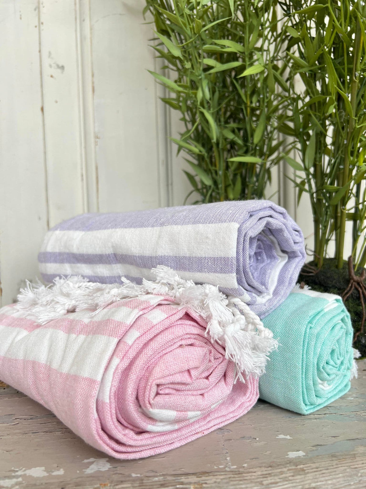 Hammam håndklæde - Pastel grøn Økotex - VIAMAJA.DK