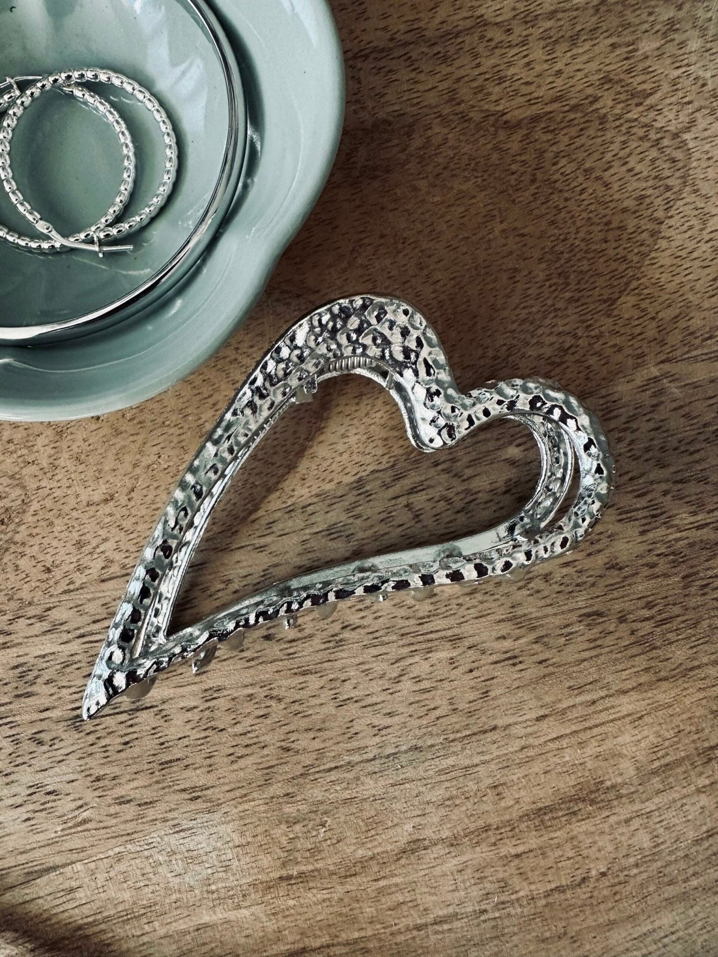 Hårklemme – Silver heart - VIAMAJA.DK