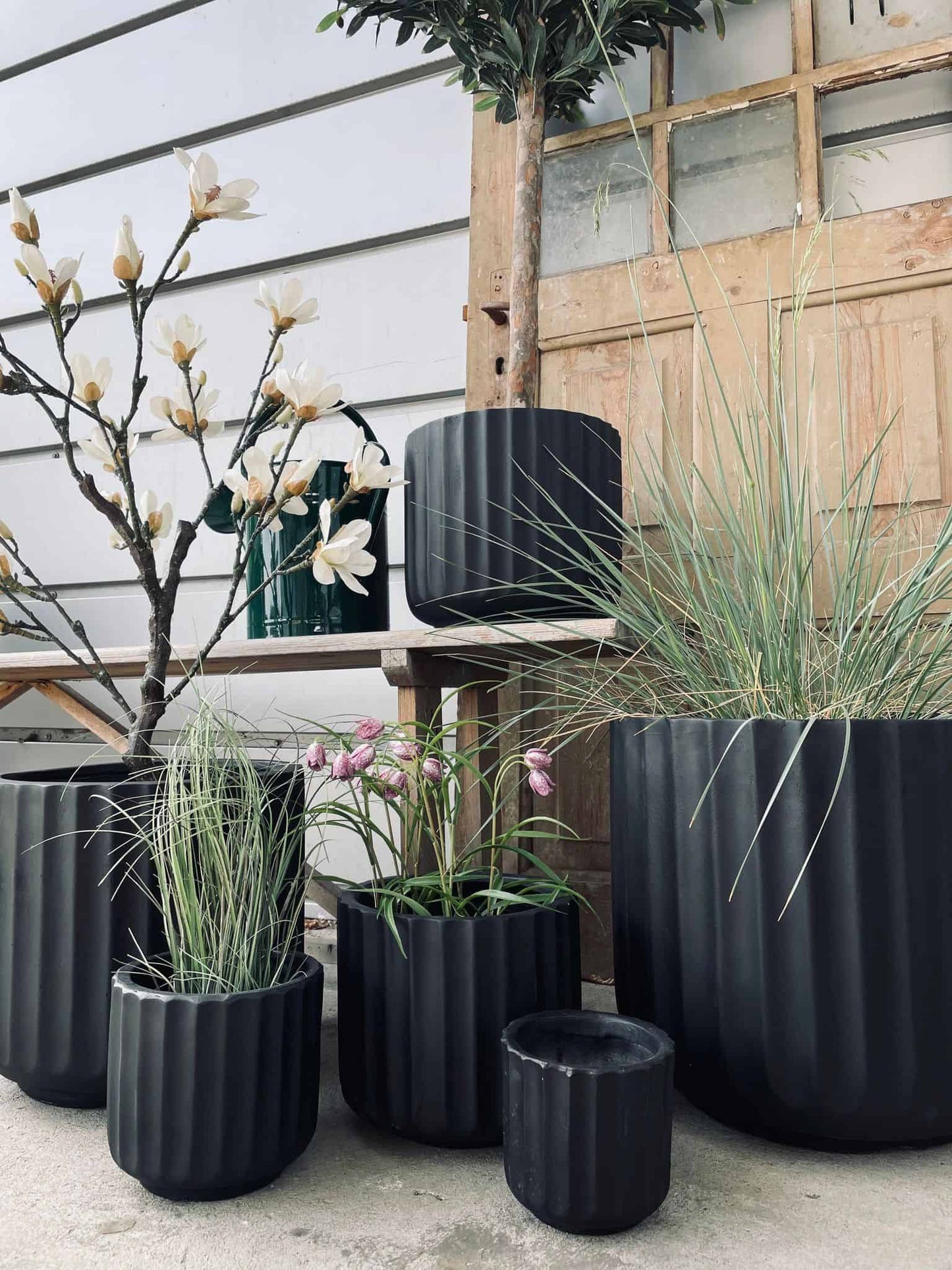 Havekrukker - Mat sort - Sæt a 6 størrelser - VIAMAJA.DK