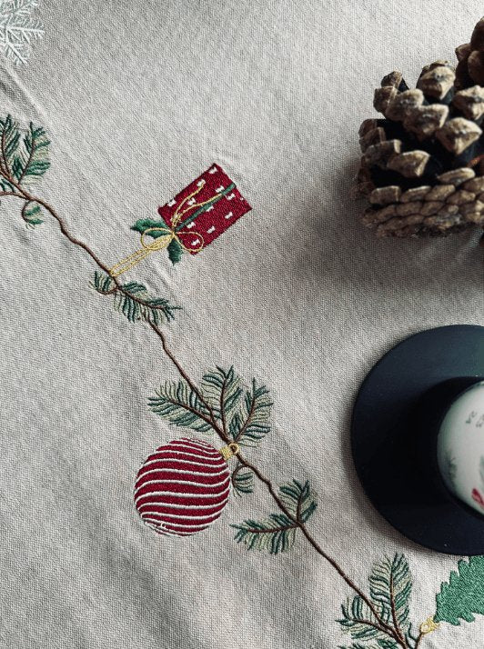 Juledug i recycling bomuld – 140x180cm - VIAMAJA.DK